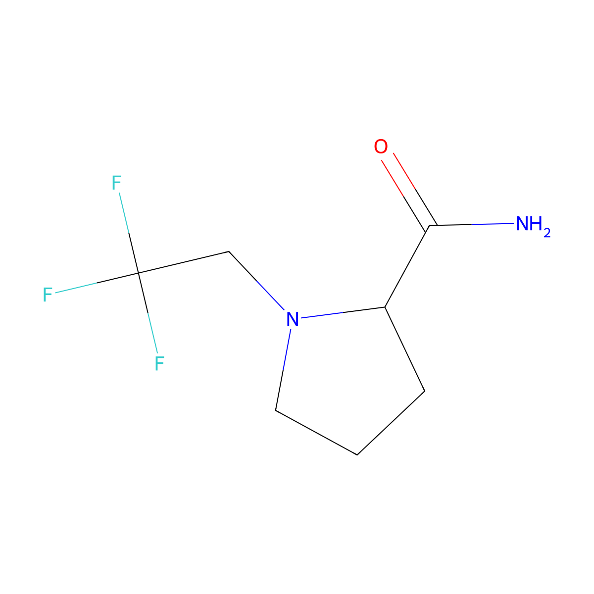 1-(2,2,2-Trifluoroethyl)pyrrolidine-2-carboxamide molecular structure, CAS 1849872-84-9
