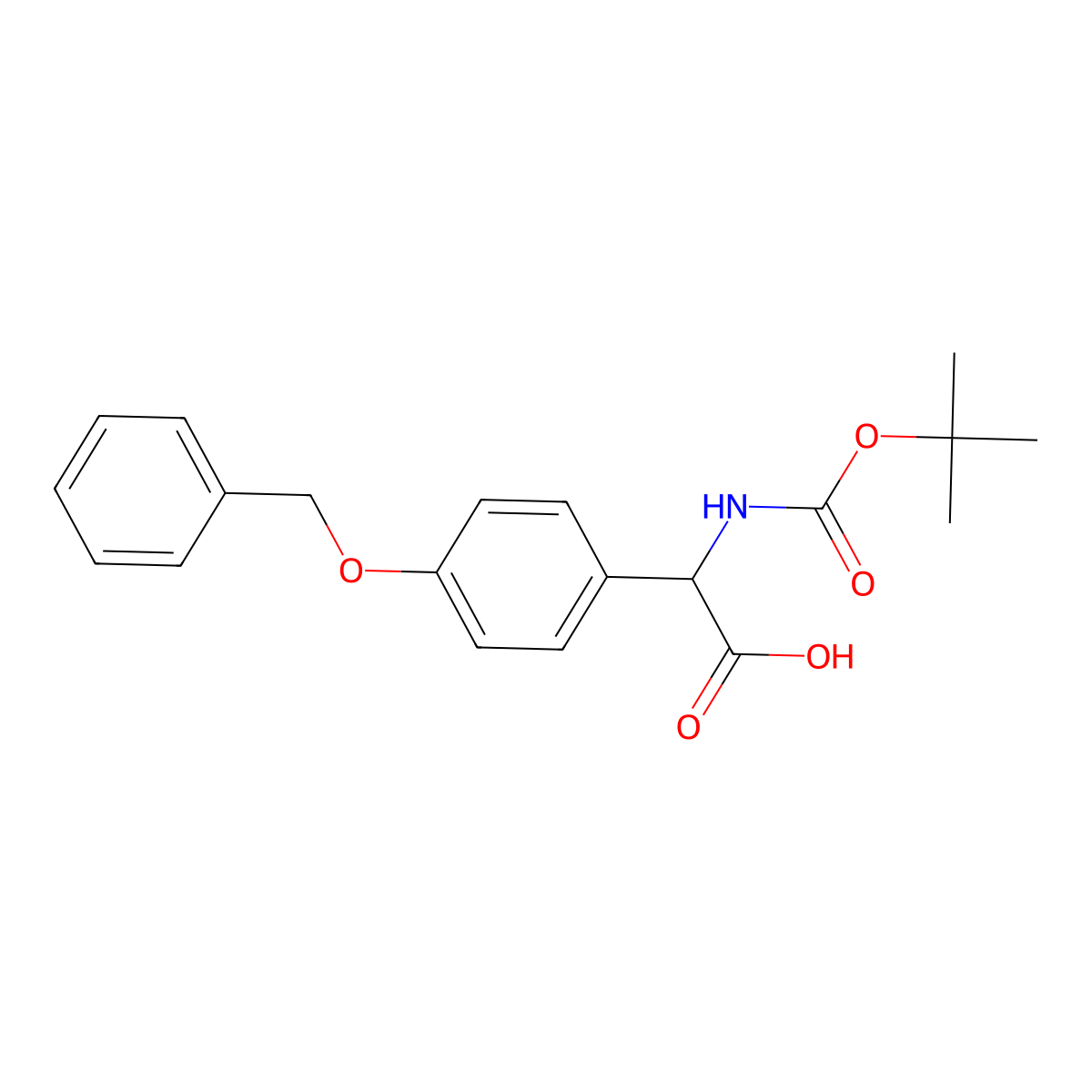 2-[4-(Benzyloxy)phenyl]-2-{[(tert-butoxy)carbonyl]amino}acetic acid molecular structure, CAS 1849881-15-7
