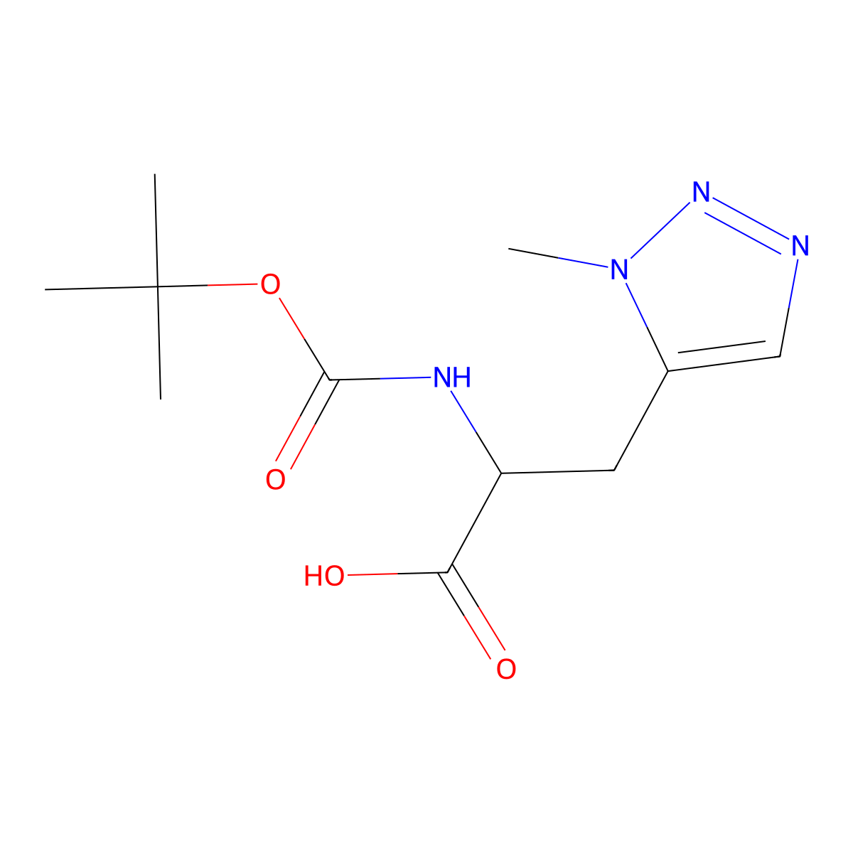 2-{[(tert-butoxy)carbonyl]amino}-3-(1-methyl-1H-1,2,3-triazol-5-yl)propanoic acid molecular structure, CAS 1849909-94-9