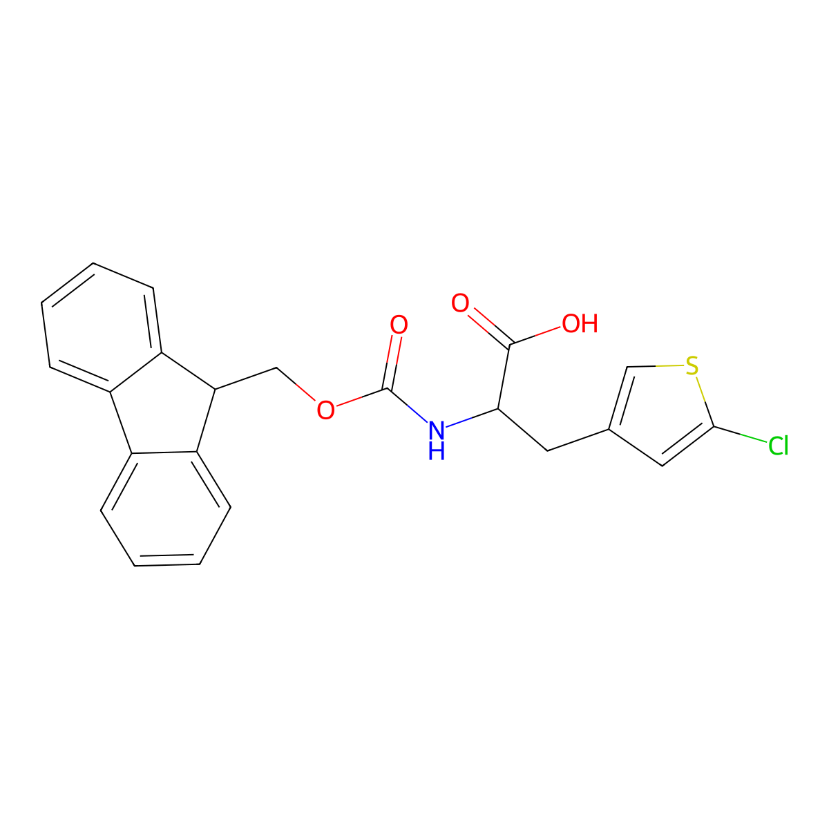 3-(5-chlorothiophen-3-yl)-2-({[(9H-fluoren-9-yl)methoxy]carbonyl}amino)propanoicacid molecular structure, CAS 1849935-73-4