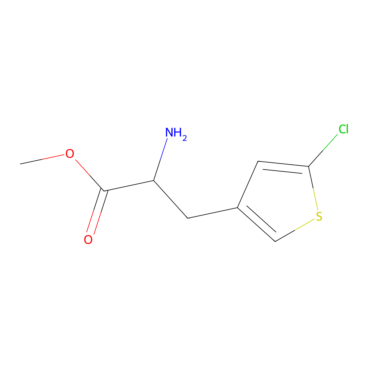 Methyl 2-amino-3-(5-chlorothiophen-3-yl)propanoate molecular structure, CAS 1849948-85-1