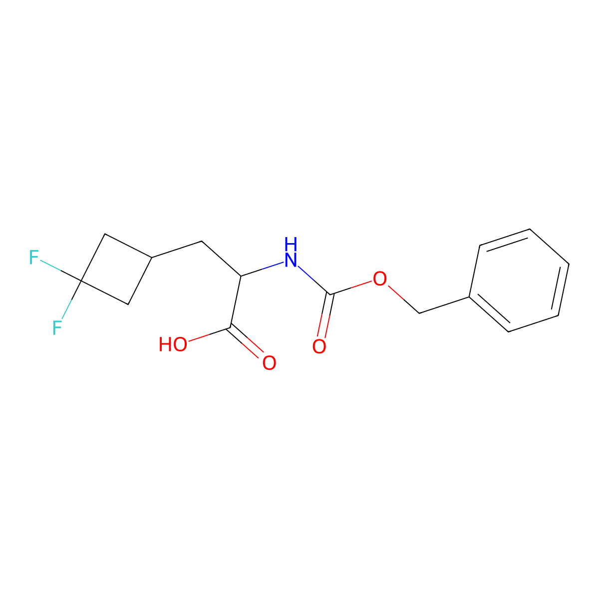 2-{[(Benzyloxy)carbonyl]amino}-3-(3,3-difluorocyclobutyl)propanoic acid molecular structure, CAS 1849967-51-6