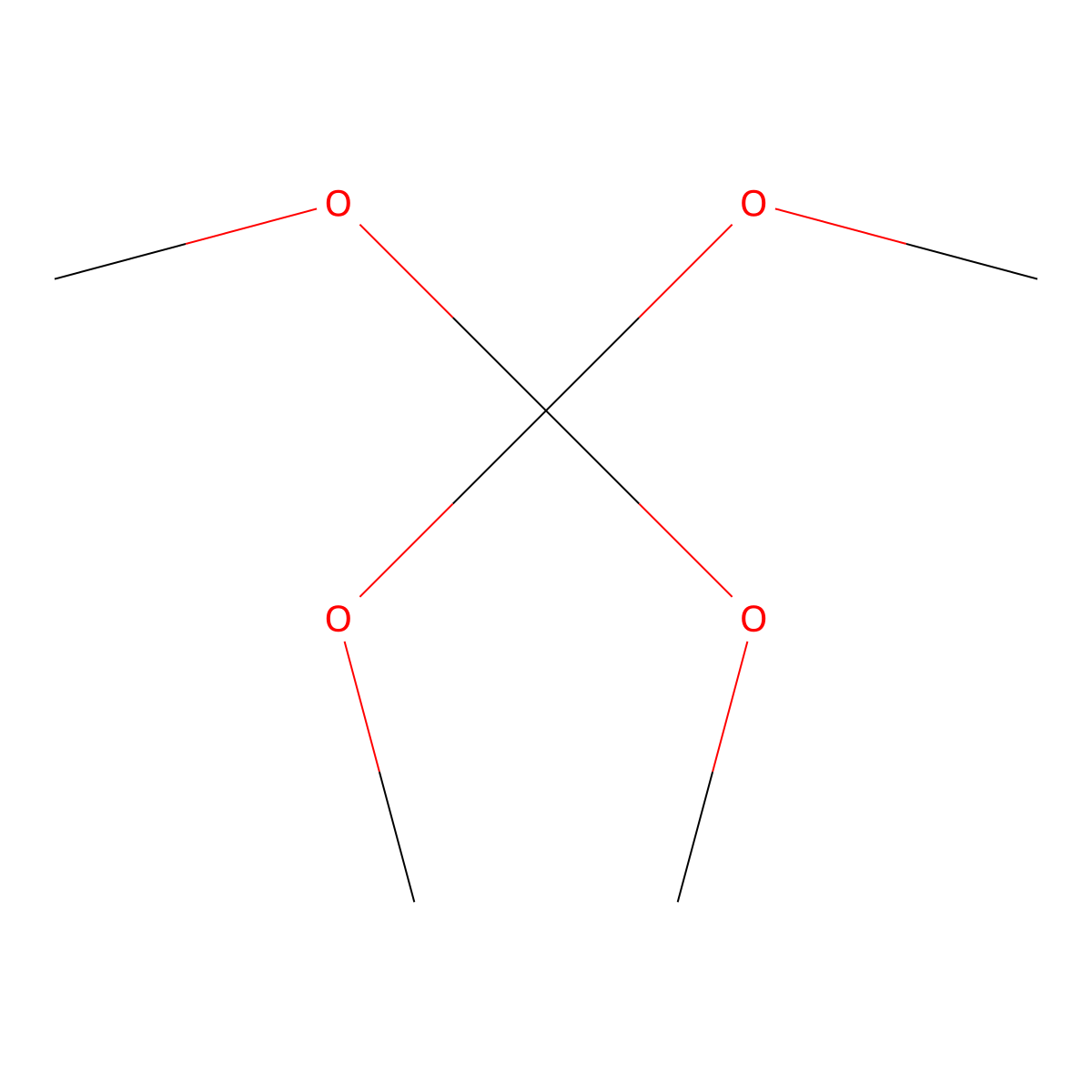 Tetramethyl orthocarbonate molecular structure, CAS 1850-14-2