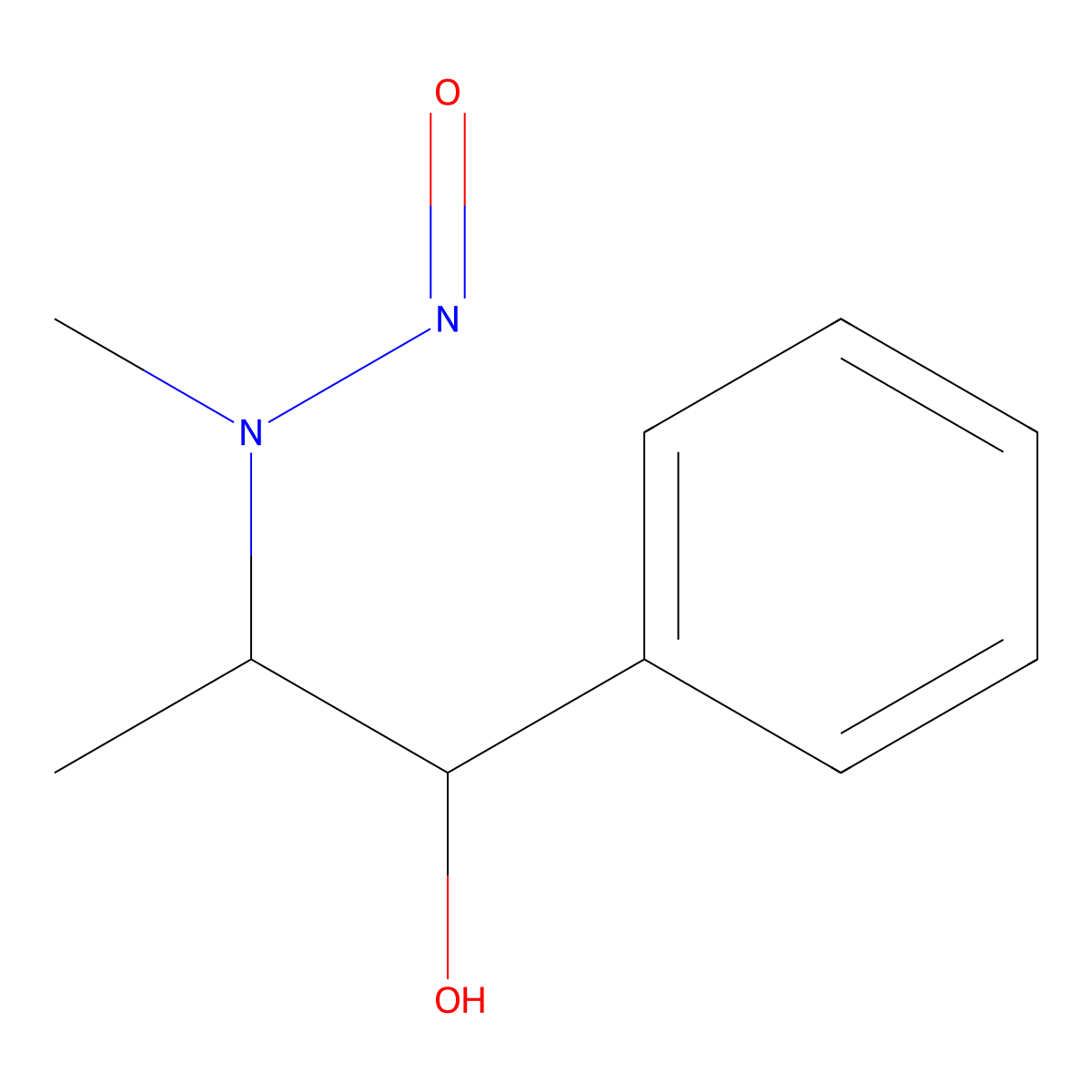 alpha-(1-(Methylnitrosoamino)ethyl)benzenemethanol molecular structure, CAS 1850-88-0