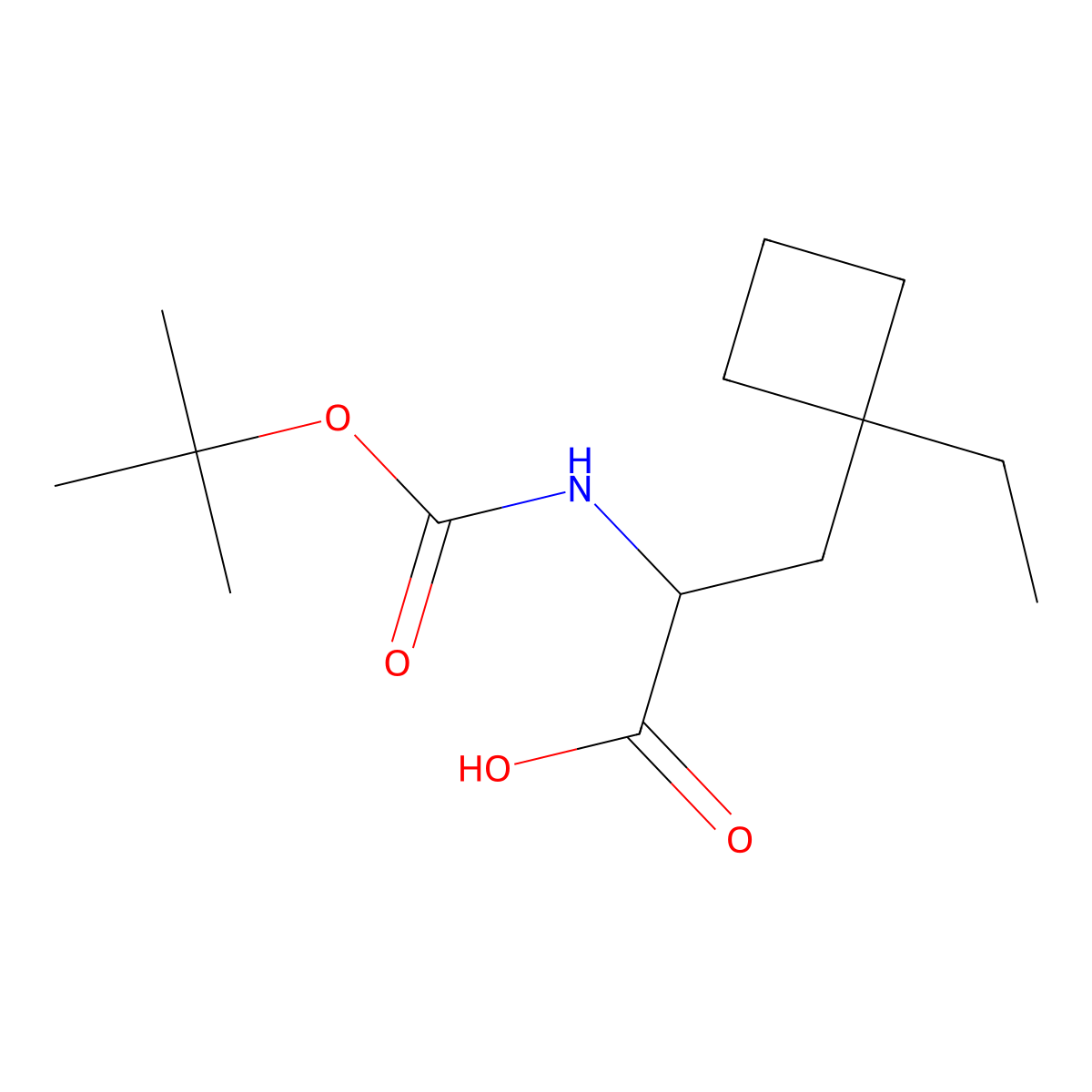 2-{[(Tert-butoxy)carbonyl]amino}-3-(1-ethylcyclobutyl)propanoic acid molecular structure, CAS 1850005-93-4