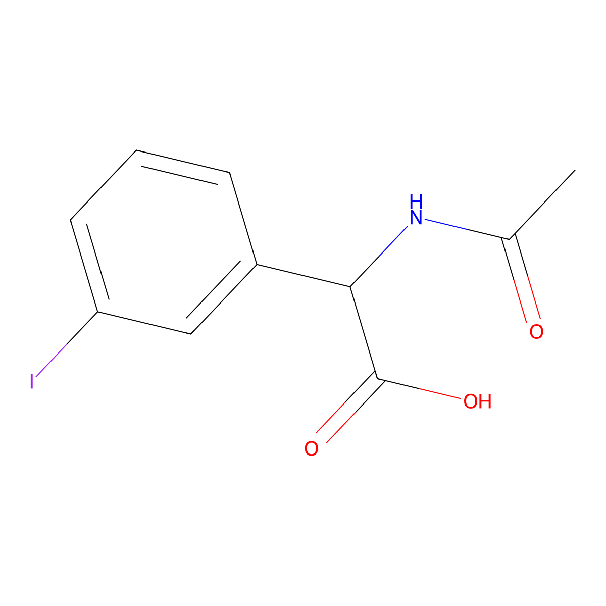 2-Acetamido-2-(3-iodophenyl)acetic acid molecular structure, CAS 1850006-29-9