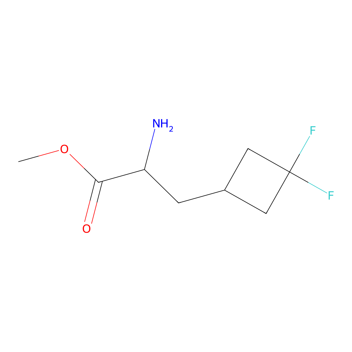Methyl 2-amino-3-(3,3-difluorocyclobutyl)propanoate molecular structure, CAS 1850009-04-9