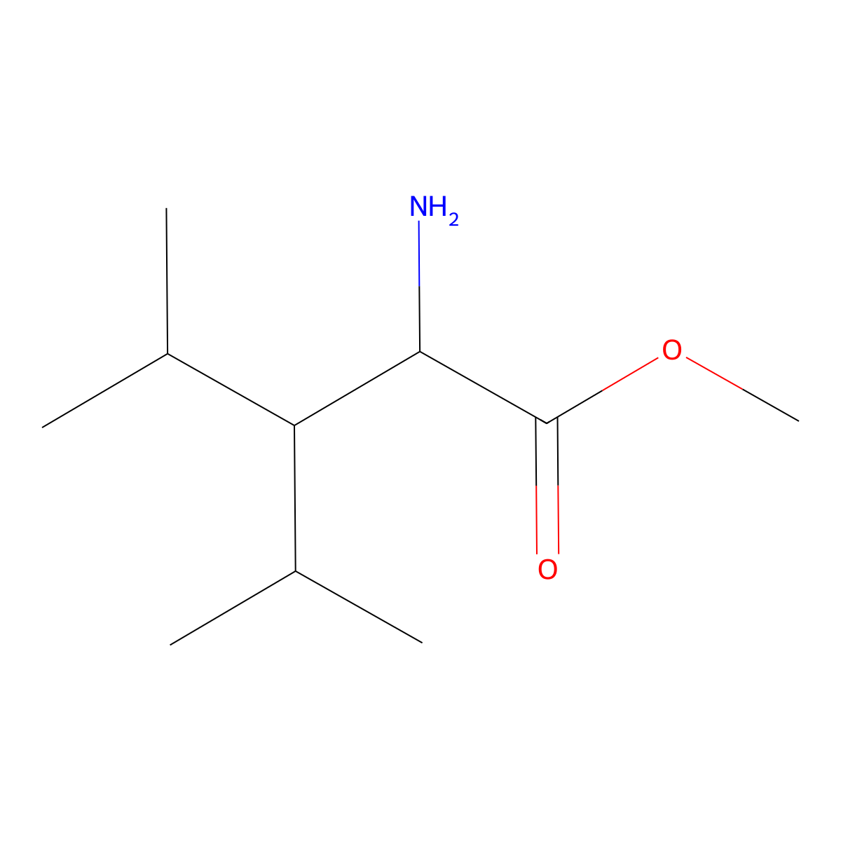 Methyl 2-amino-4-methyl-3-(propan-2-yl)pentanoate molecular structure, CAS 1850040-97-9