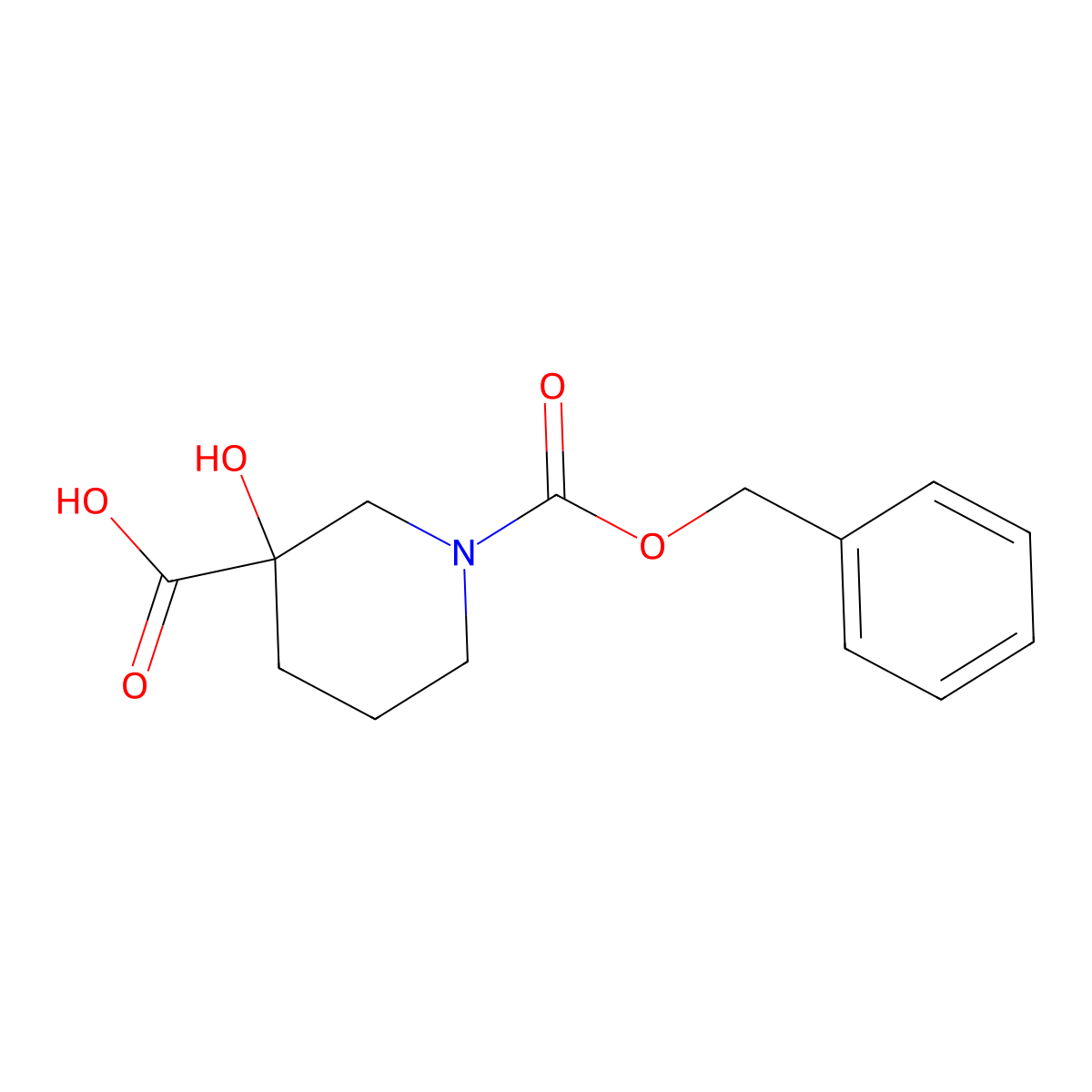 1-[(Benzyloxy)carbonyl]-3-hydroxypiperidine-3-carboxylic acid molecular structure, CAS 1850061-84-5