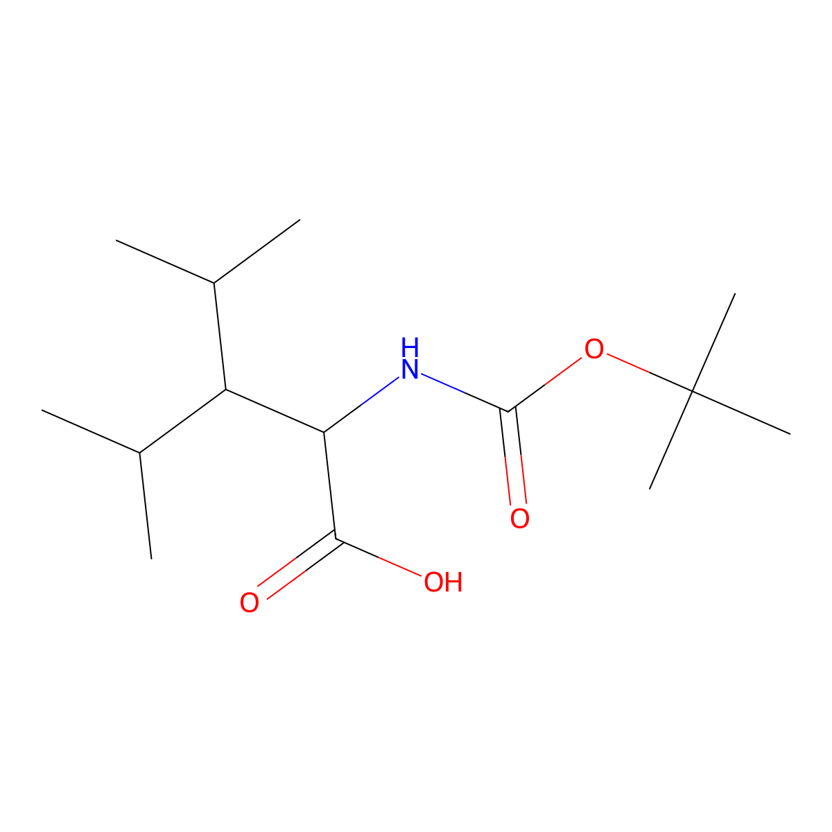 2-{[(Tert-butoxy)carbonyl]amino}-4-methyl-3-(propan-2-yl)pentanoicacid molecular structure, CAS 1850070-38-0