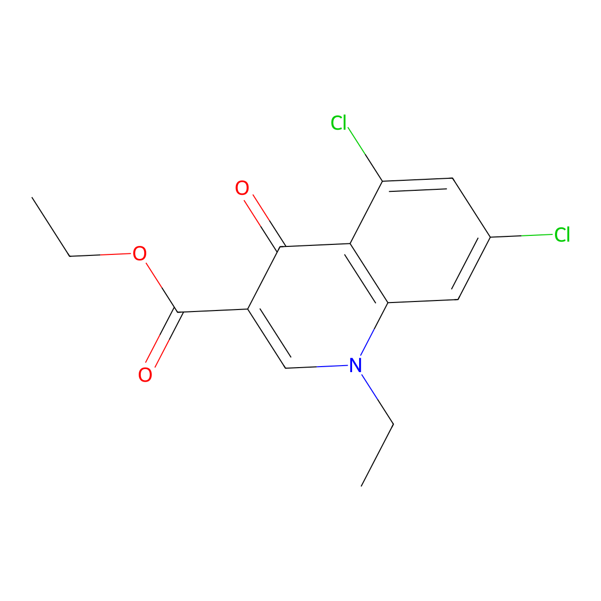 Ethyl 5,7-dichloro-1-ethyl-4-oxoquinoline-3-carboxylate molecular structure, CAS 185010-21-3