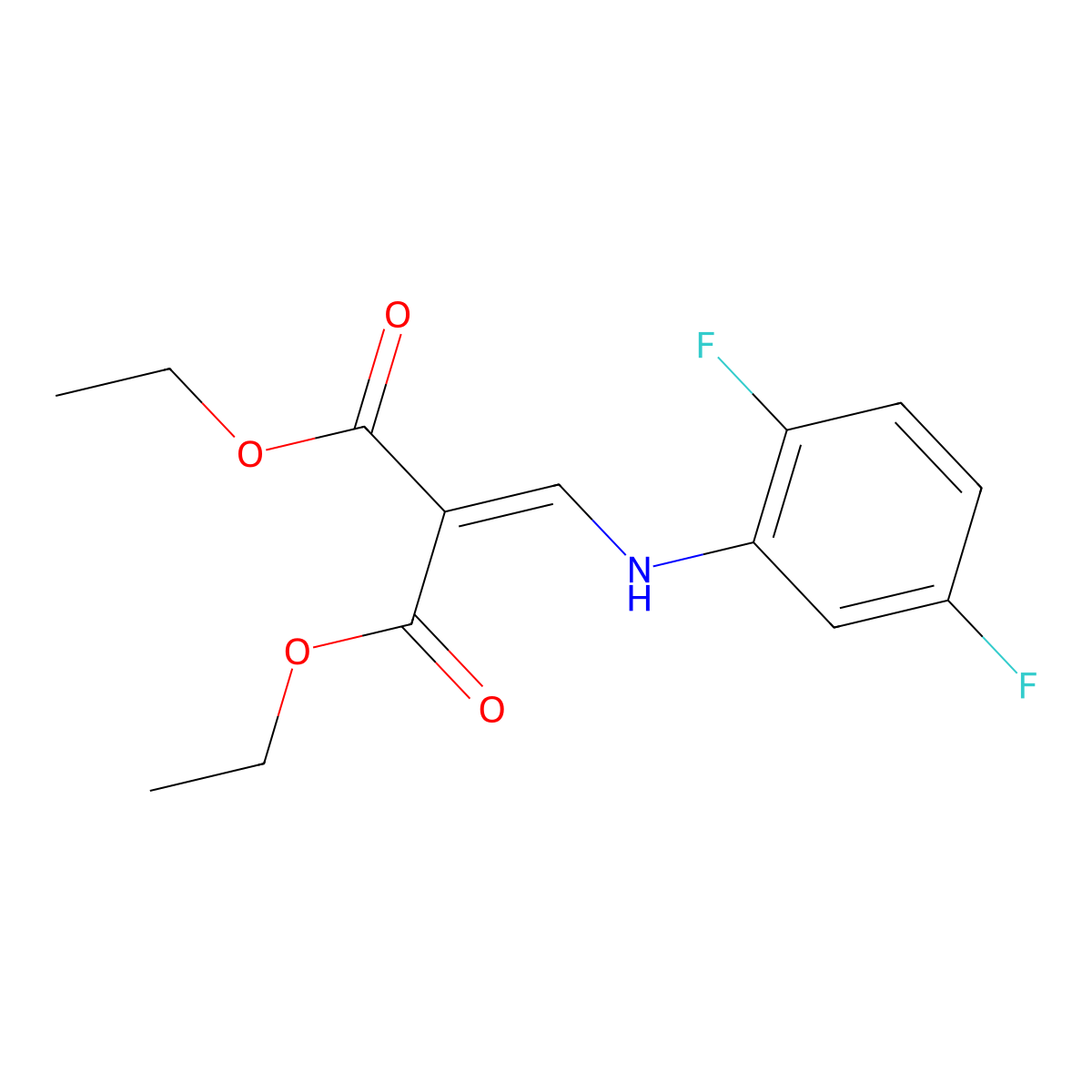 Diethyl 2-[(2,5-difluoroanilino)methylene]malonate molecular structure, CAS 185010-73-5