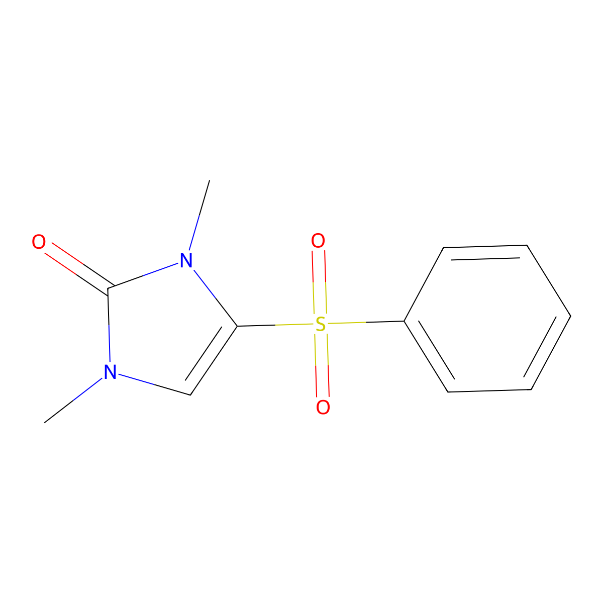 1,3-dimethyl-4-(phenylsulfonyl)-1,3-dihydro-2H-imidazol-2-one molecular structure, CAS 185011-09-0