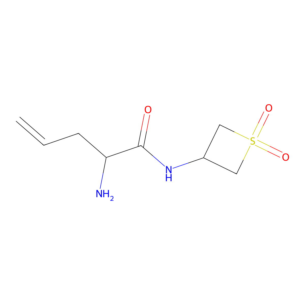 2-Amino-N-(1,1-dioxidothietan-3-yl)pent-4-enamide molecular structure, CAS 1850113-15-3
