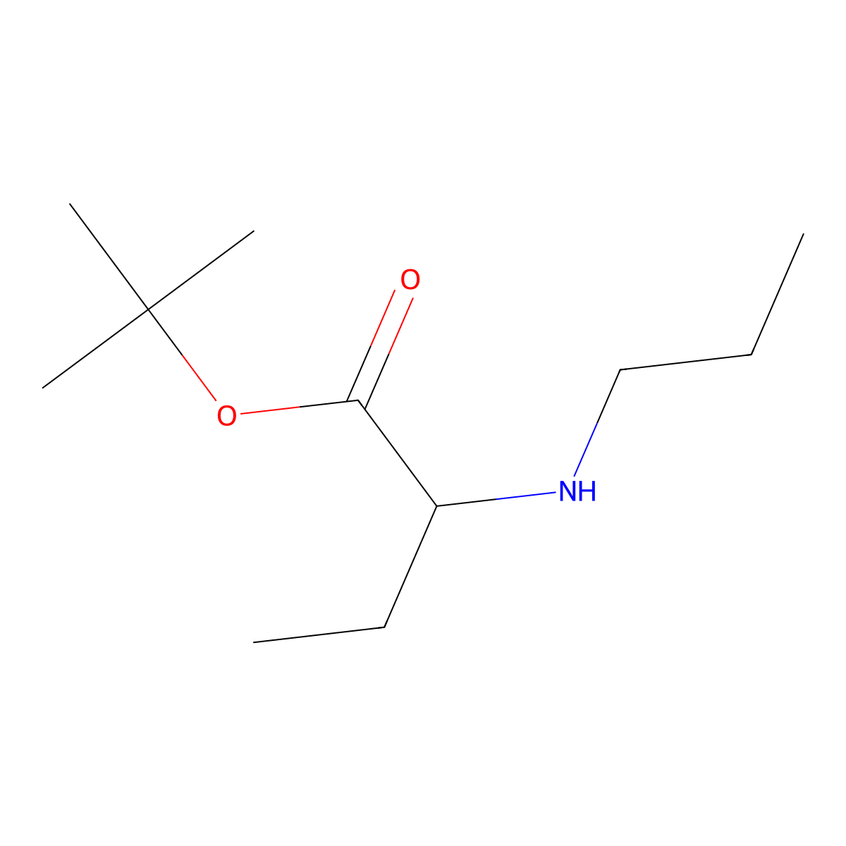 Tert-butyl 2-(propylamino)butanoate molecular structure, CAS 1850163-87-9
