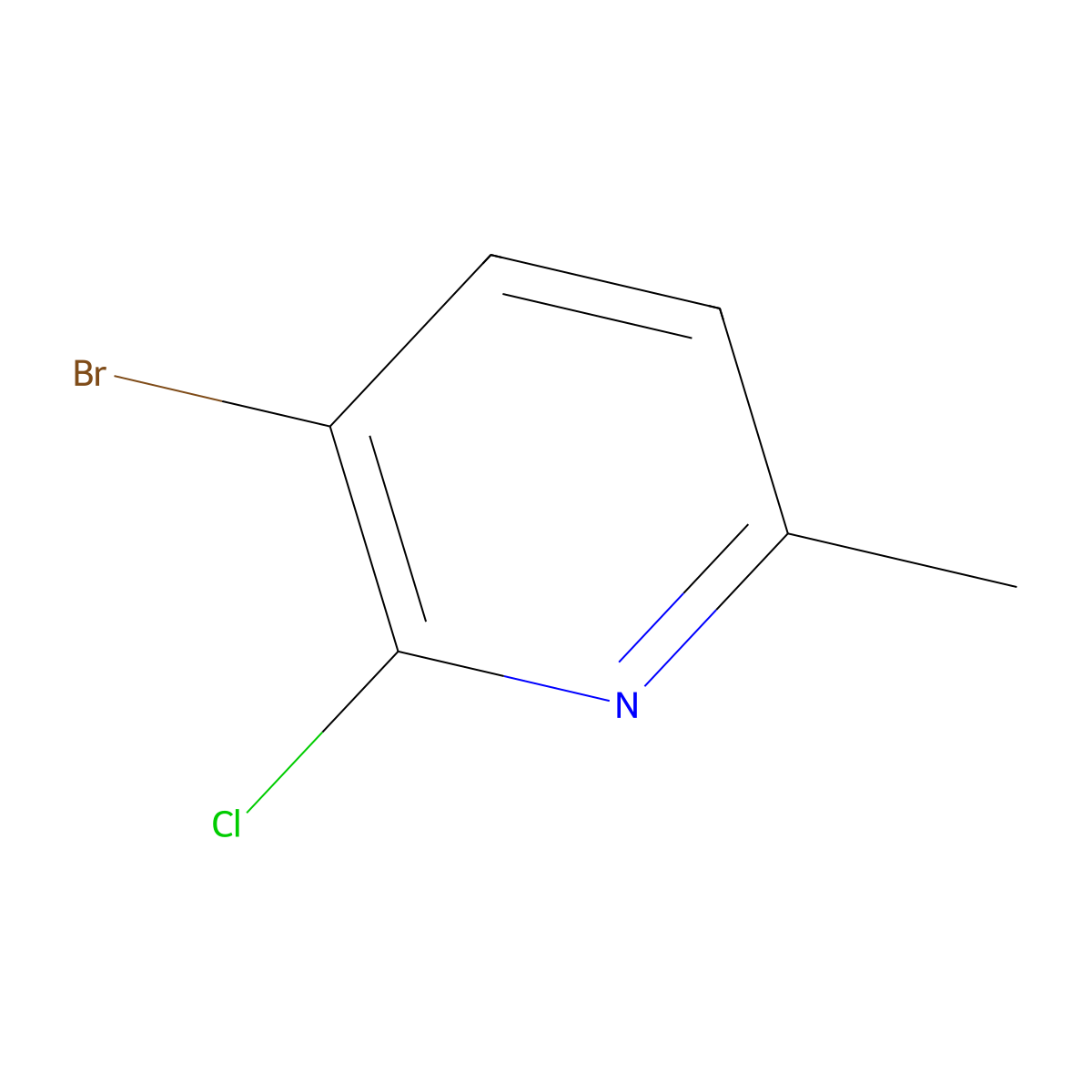 3-Bromo-2-chloro-6-methylpyridine molecular structure, CAS 185017-72-5