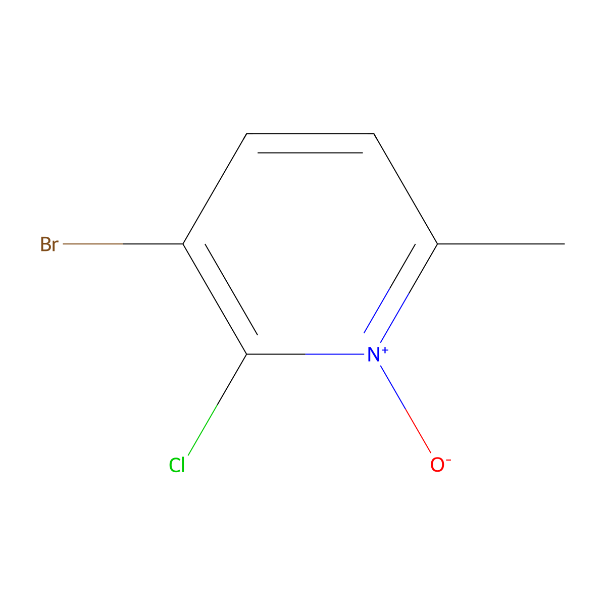 3-Bromo-2-chloro-6-methylpyridin-1-ium-1-olate molecular structure, CAS 185017-76-9