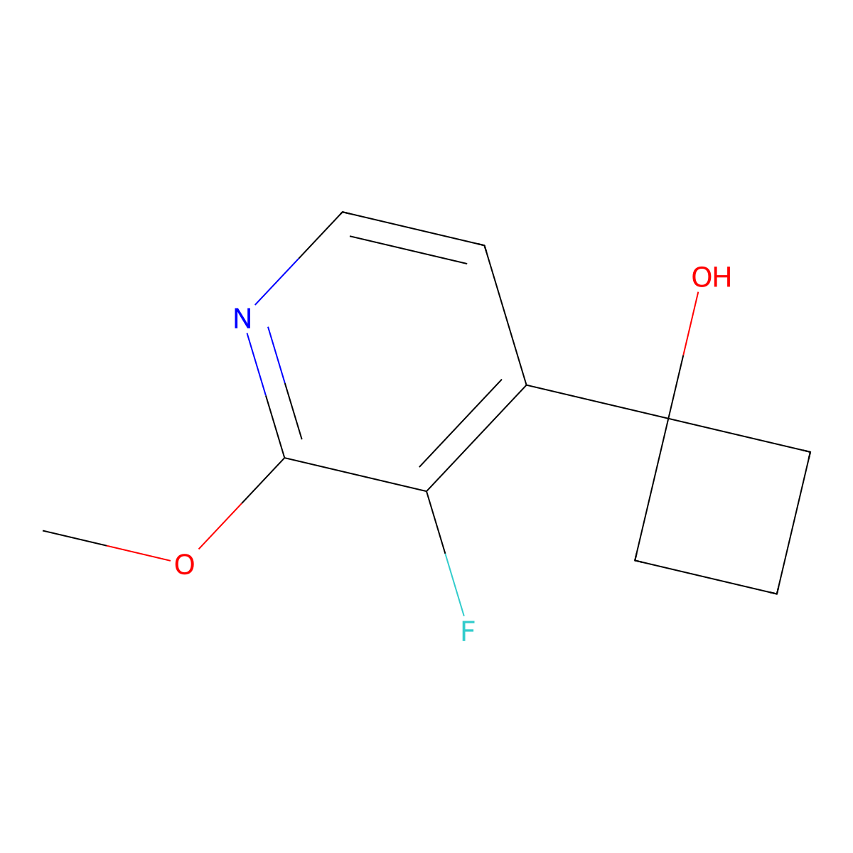 1-(3-Fluoro-2-methoxypyridin-4-yl)cyclobutanol molecular structure, CAS 1850191-15-9