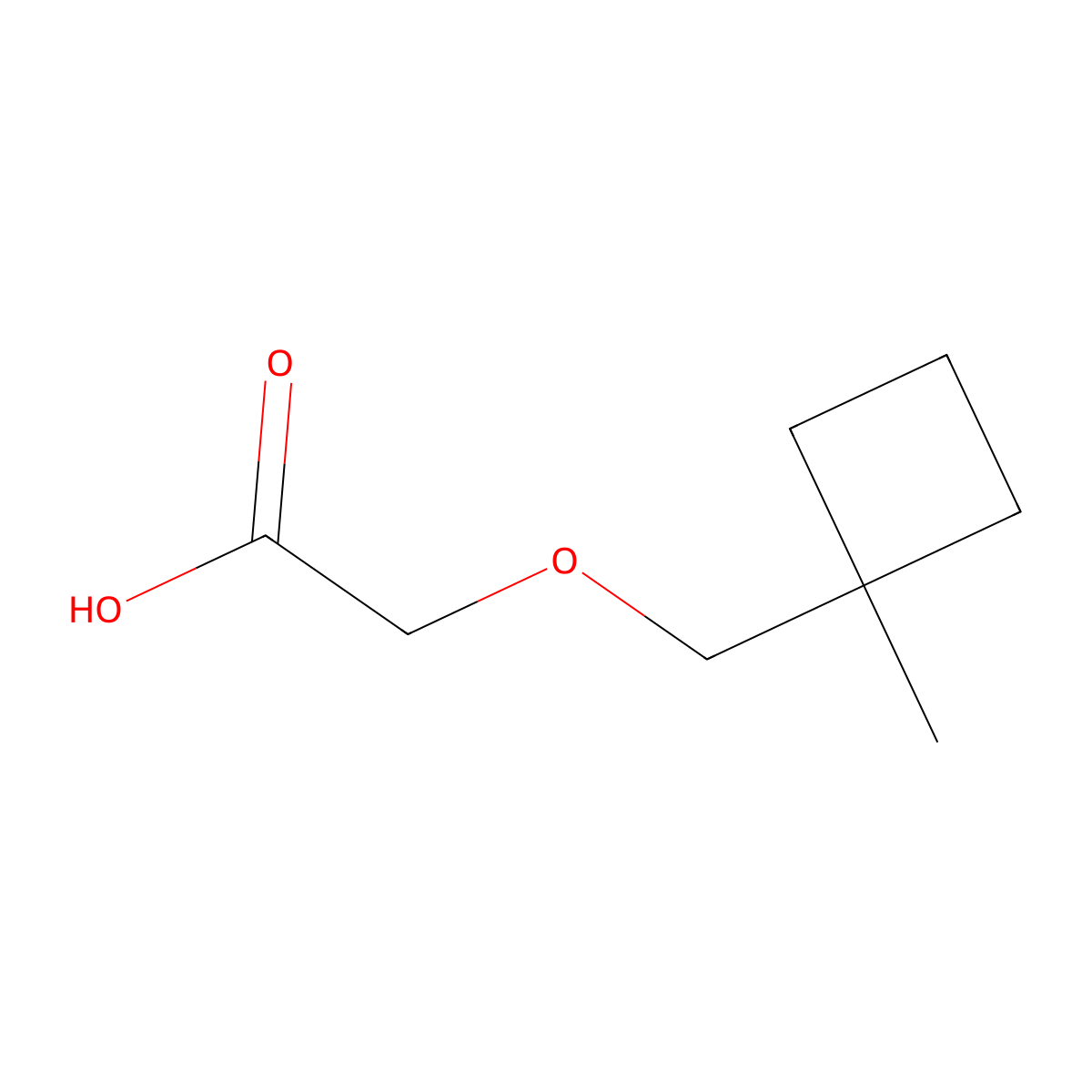 2-[(1-Methylcyclobutyl)methoxy]acetic acid molecular structure, CAS 1850192-37-8