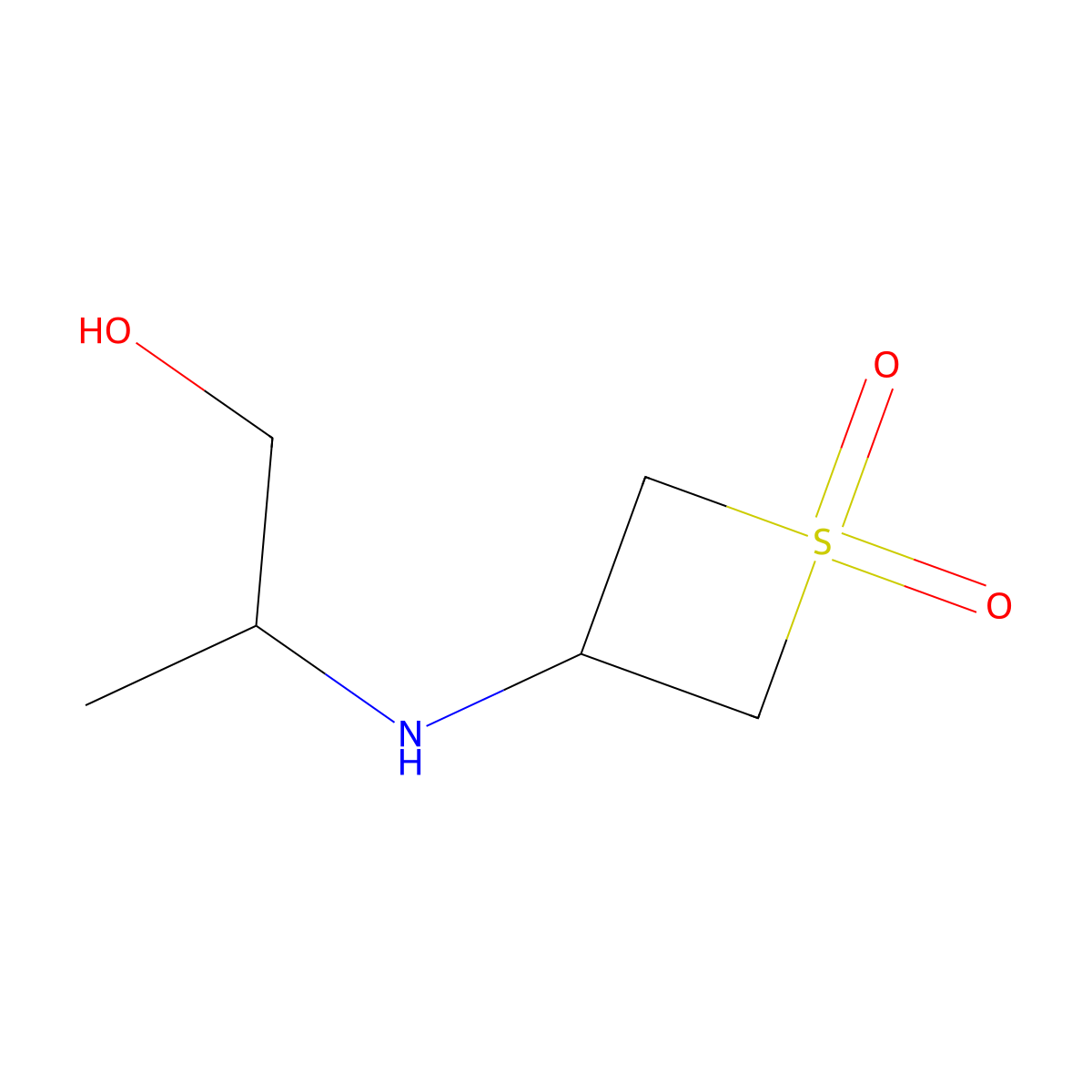 3-((1-Hydroxypropan-2-yl)amino)thietane 1,1-dioxide molecular structure, CAS 1850192-44-7