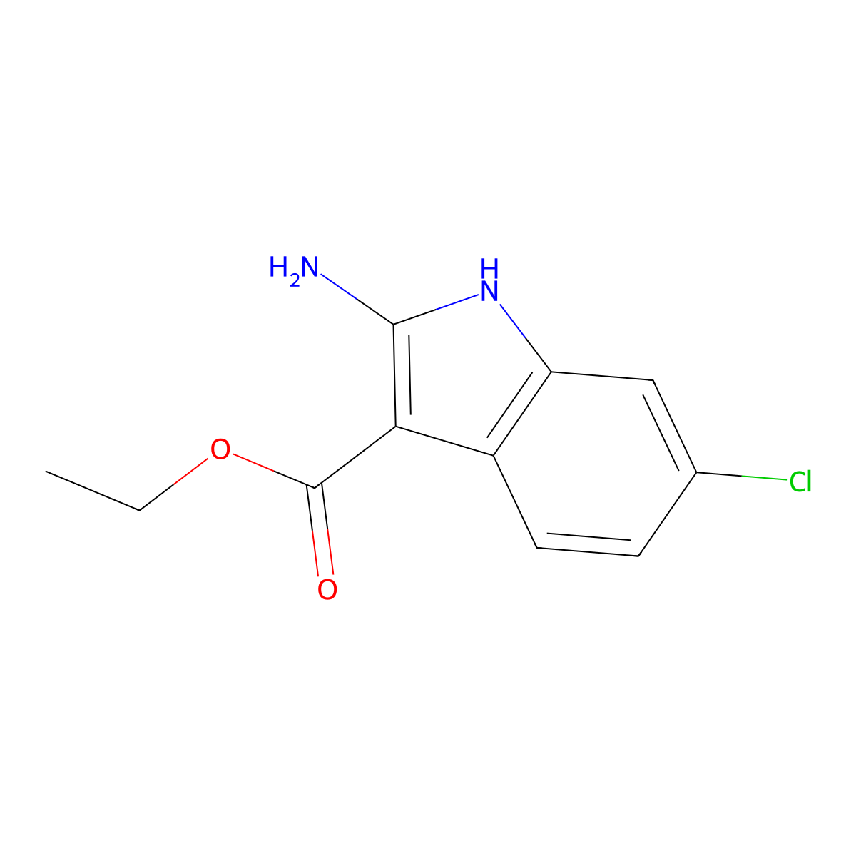 Ethyl 2-amino-6-chloro-1h-indole-3-carboxylate molecular structure, CAS 185021-62-9