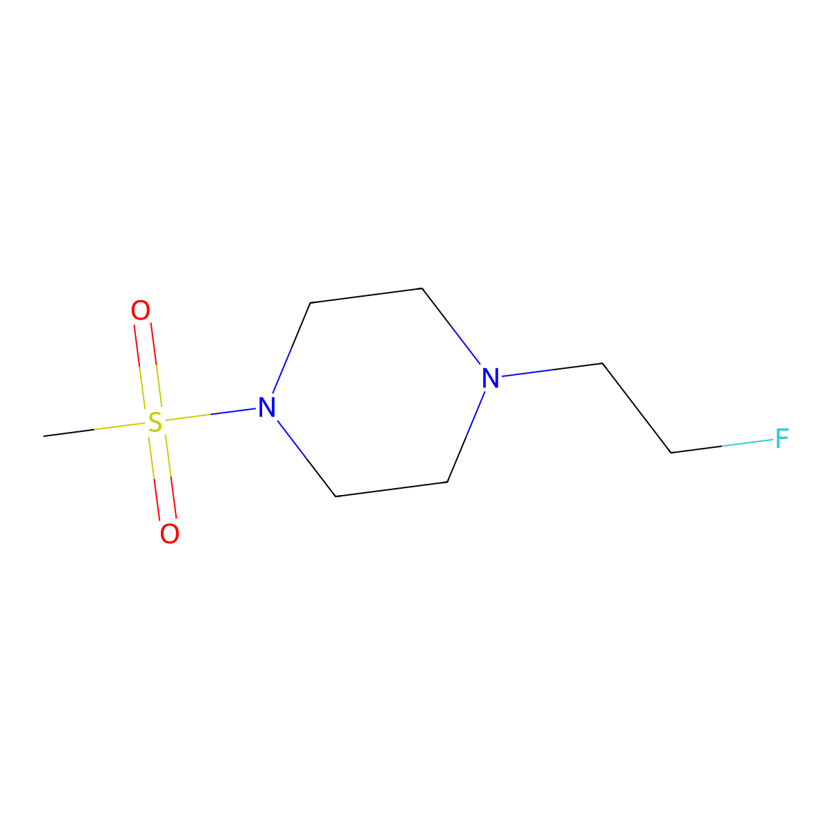 1-(2-Fluoroethyl)-4-(methylsulfonyl)piperazine molecular structure, CAS 1850258-93-3