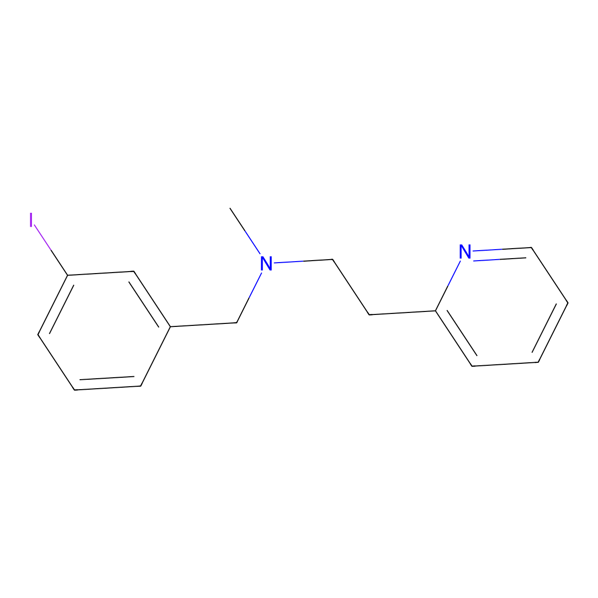 N-(3-Iodobenzyl)-N-methyl-2-(pyridin-2-yl)ethan-1-amine molecular structure, CAS 1850268-44-8