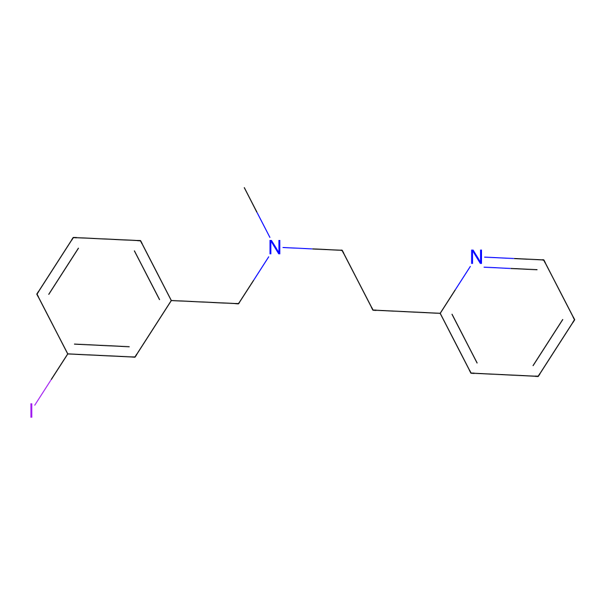 N-(3-Iodobenzyl)-N-methyl-2-(pyridin-2-yl)ethan-1-amine molecular structure, CAS 1850268-44-8