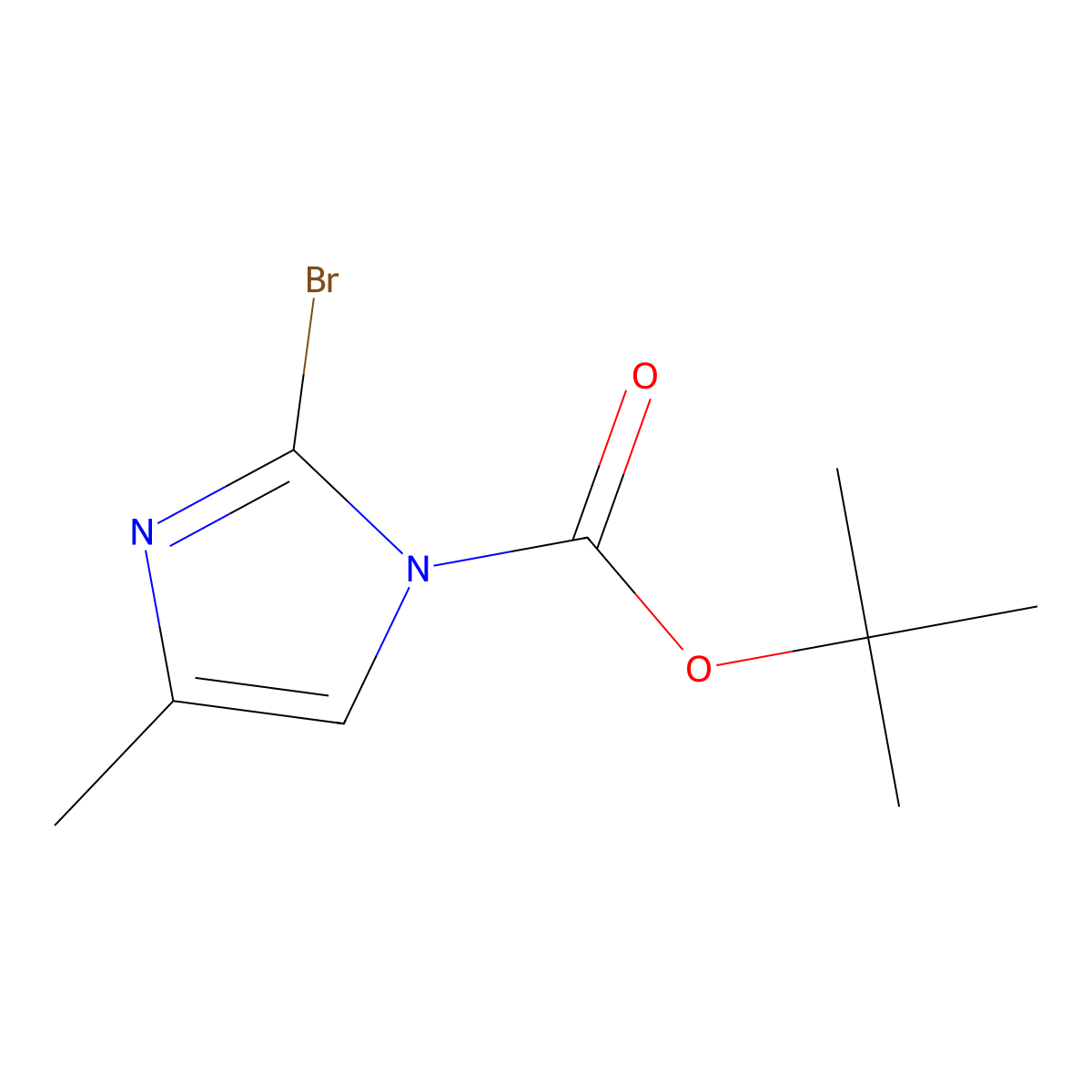 tert-Butyl 2-bromo-4-methyl-1H-imidazole-1-carboxylate molecular structure, CAS 1850276-86-6