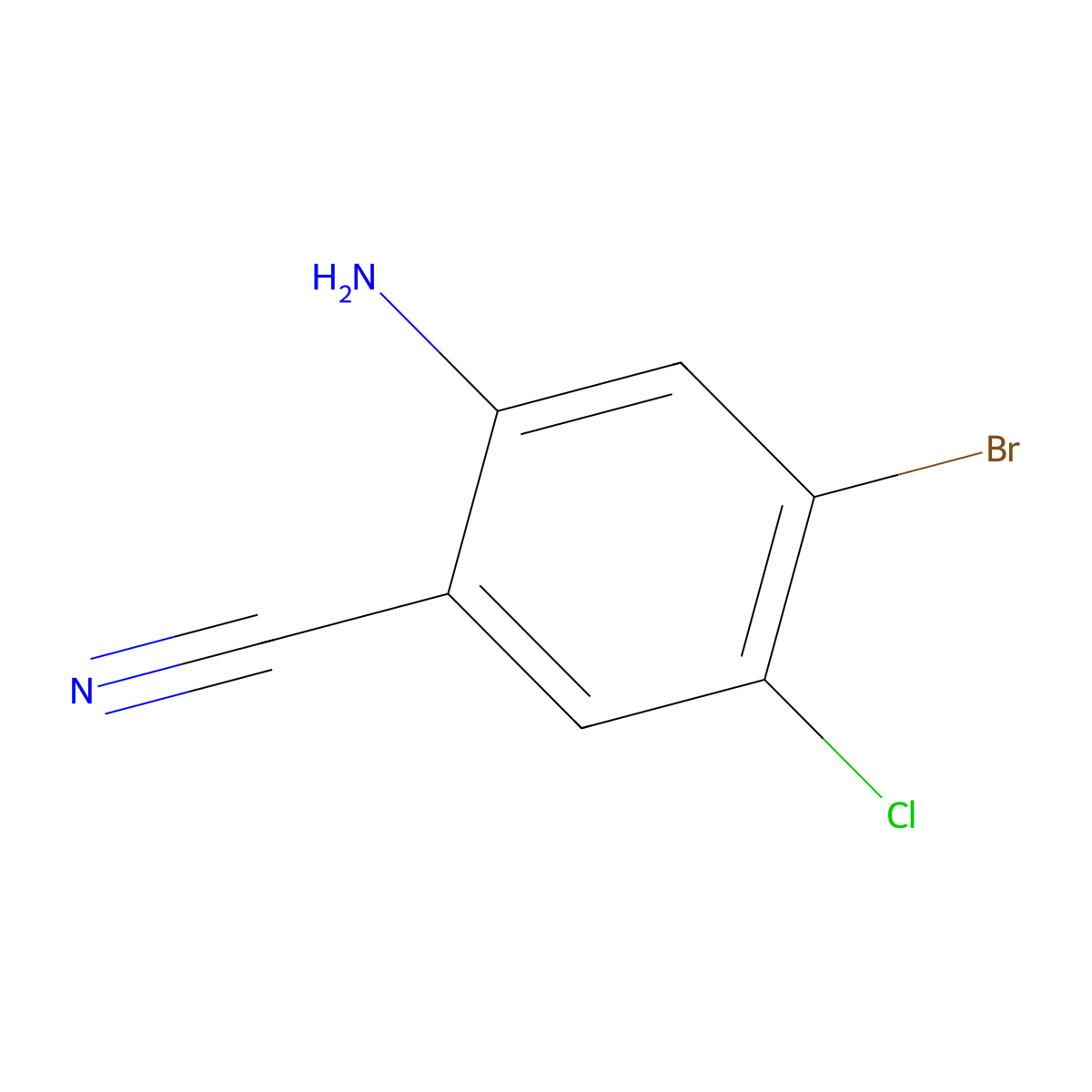 2-Amino-4-bromo-5-chlorobenzonitrile molecular structure, CAS 1850282-92-6