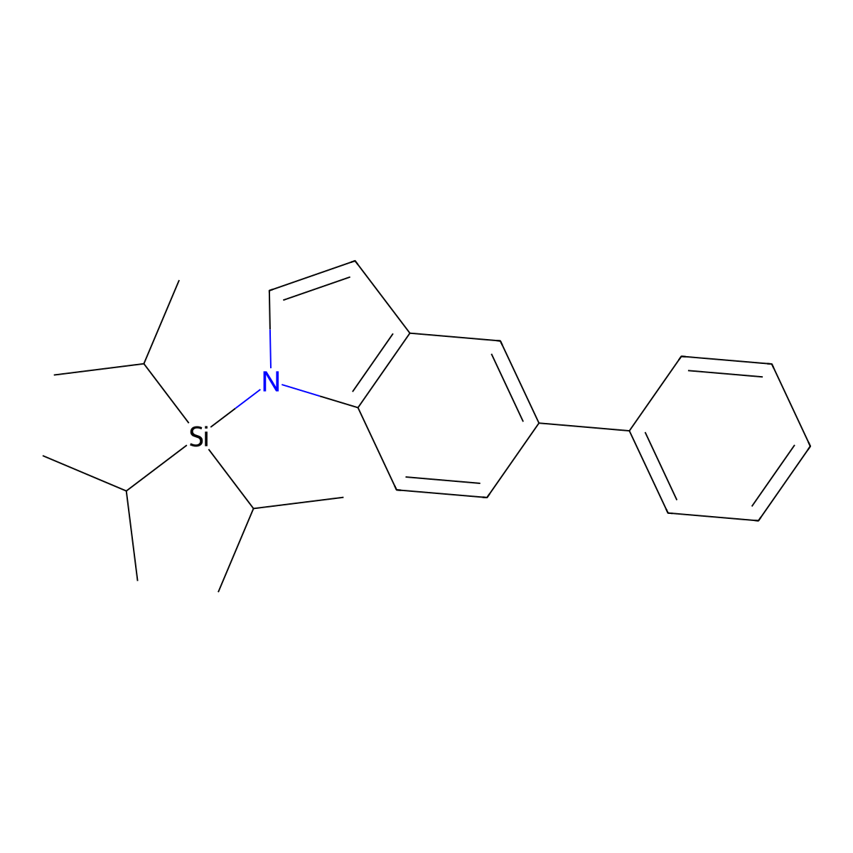 5-phenyl-1-[tris(propan-2-yl)silyl]-1H-indole molecular structure, CAS 1850287-24-9