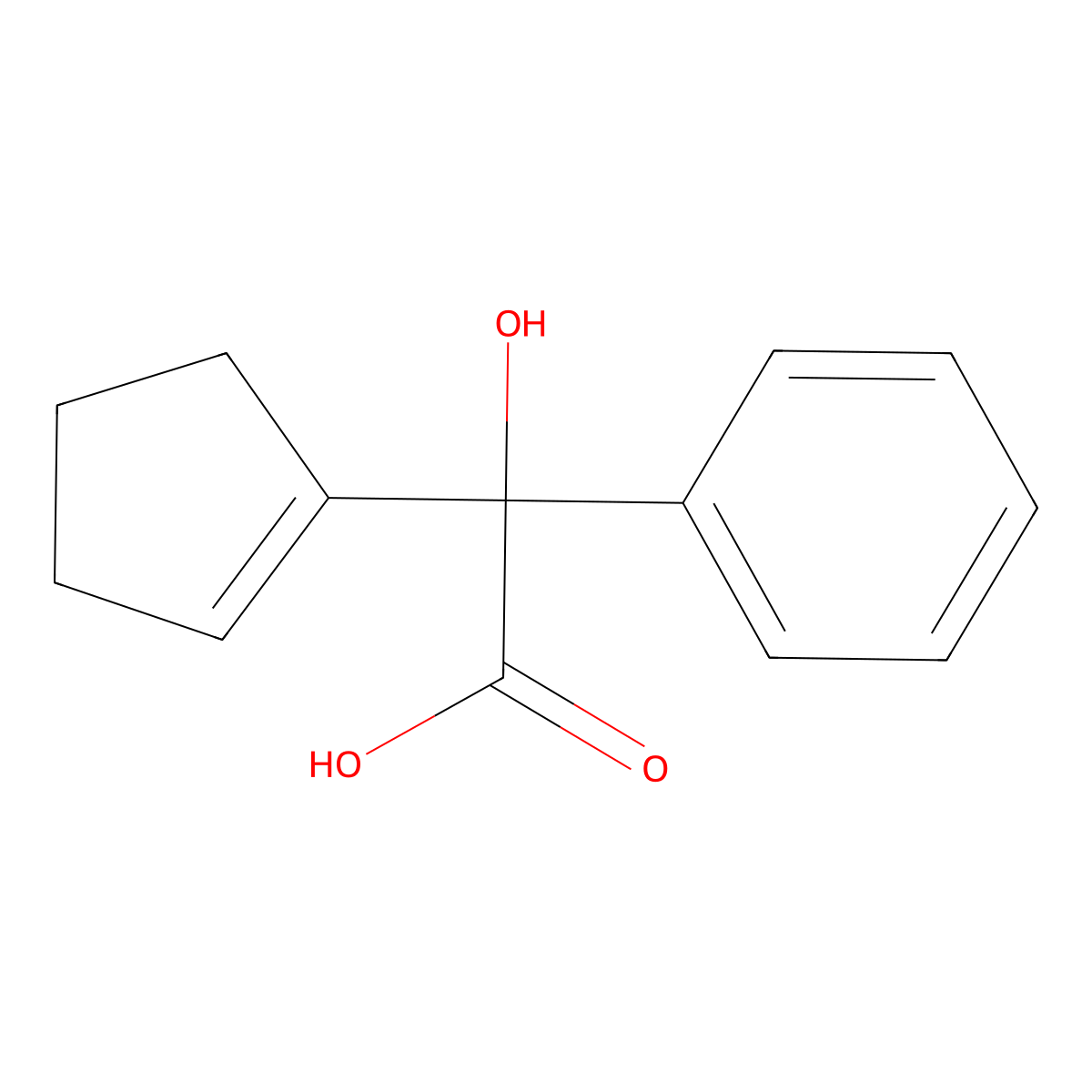 (R)-2-(Cyclopent-1-en-1-yl)-2-hydroxy-2-phenylacetic acid molecular structure, CAS 185030-09-5