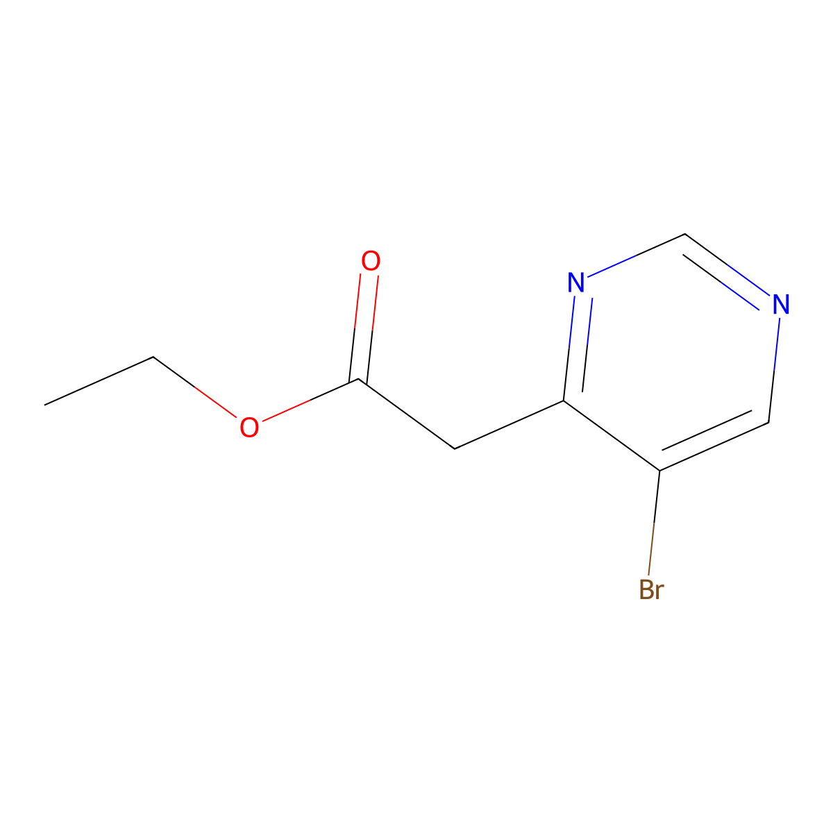 Ethyl 2-(5-bromopyrimidin-4-yl)acetate molecular structure, CAS 185030-22-2