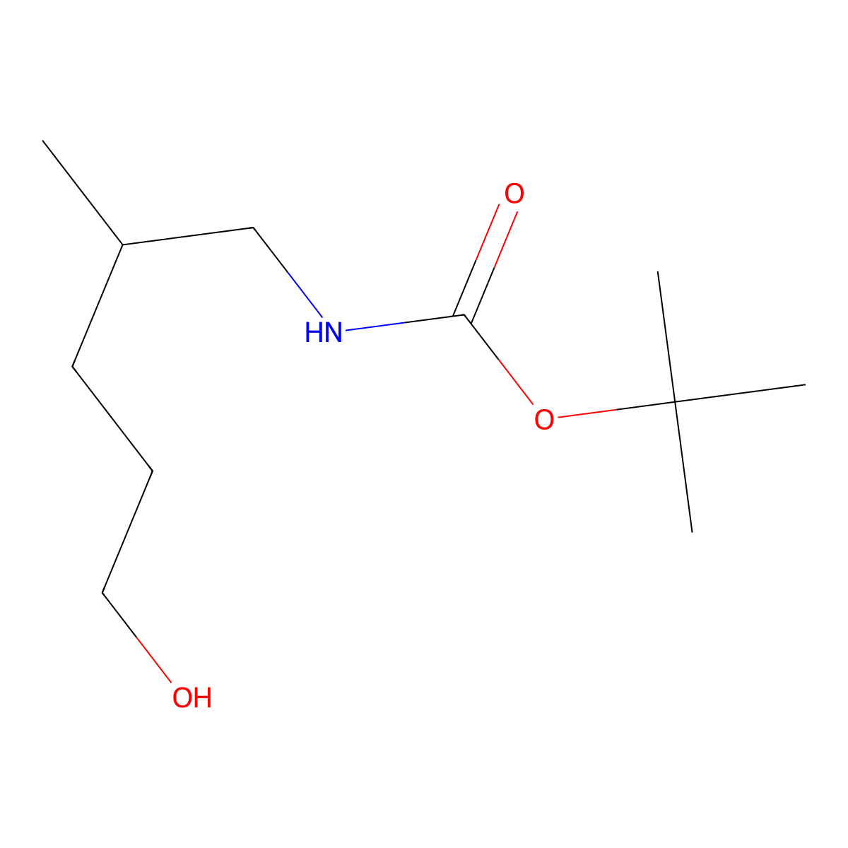tert-butyl N-(5-hydroxy-2-methylpentyl)carbamate molecular structure, CAS 1850302-59-8