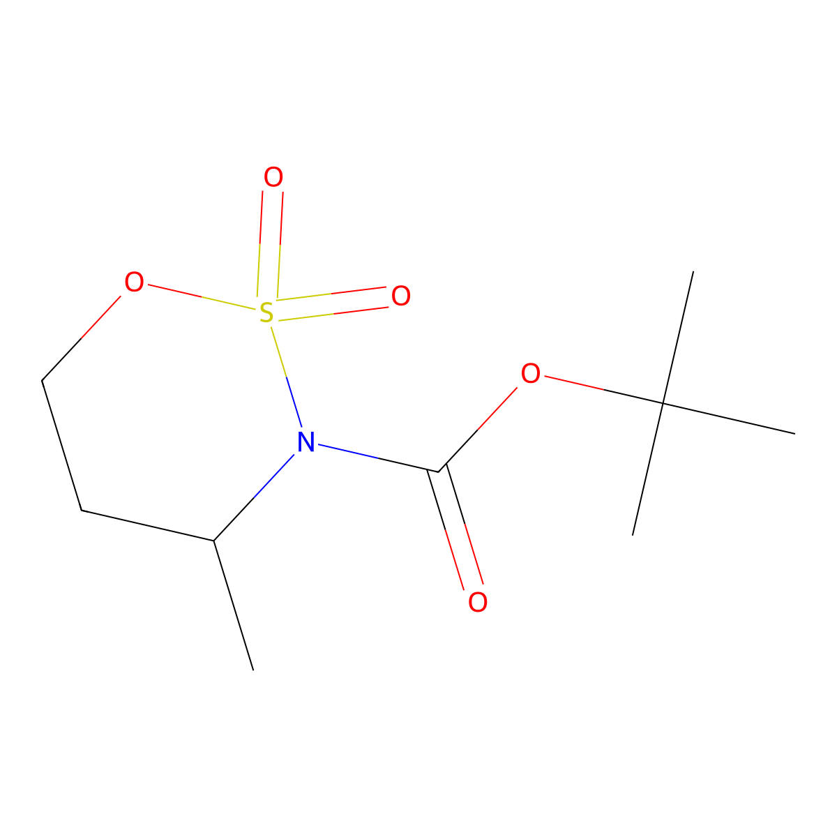 tert-butyl (4S)-4-methyl-2,2-dioxo-1,2lambda6,3-oxathiazinane-3-carboxylate molecular structure, CAS 1850305-51-9