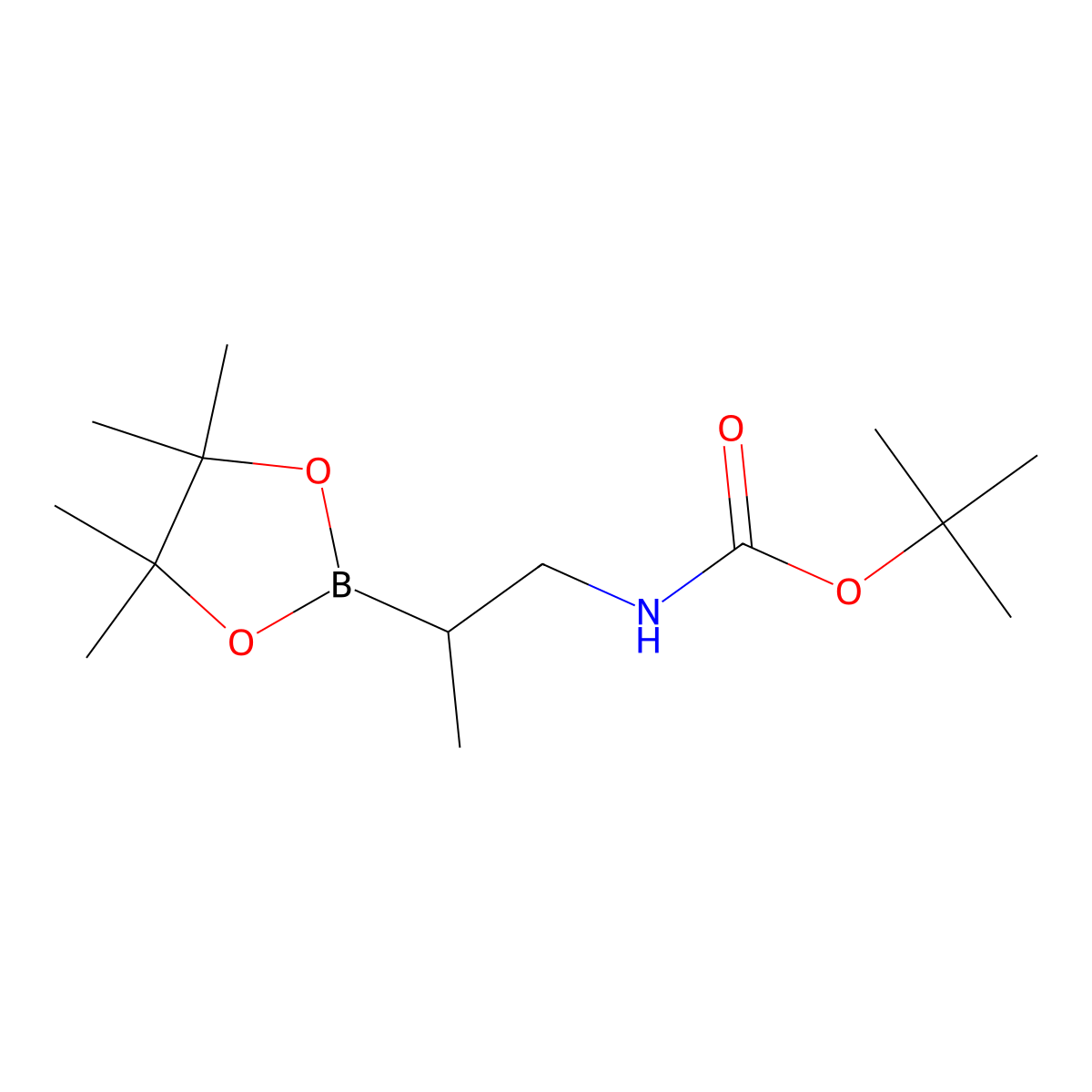 tert-butyl N-[2-(4,4,5,5-tetramethyl-1,3,2-dioxaborolan-2-yl)propyl]carbamate molecular structure, CAS 1850305-78-0