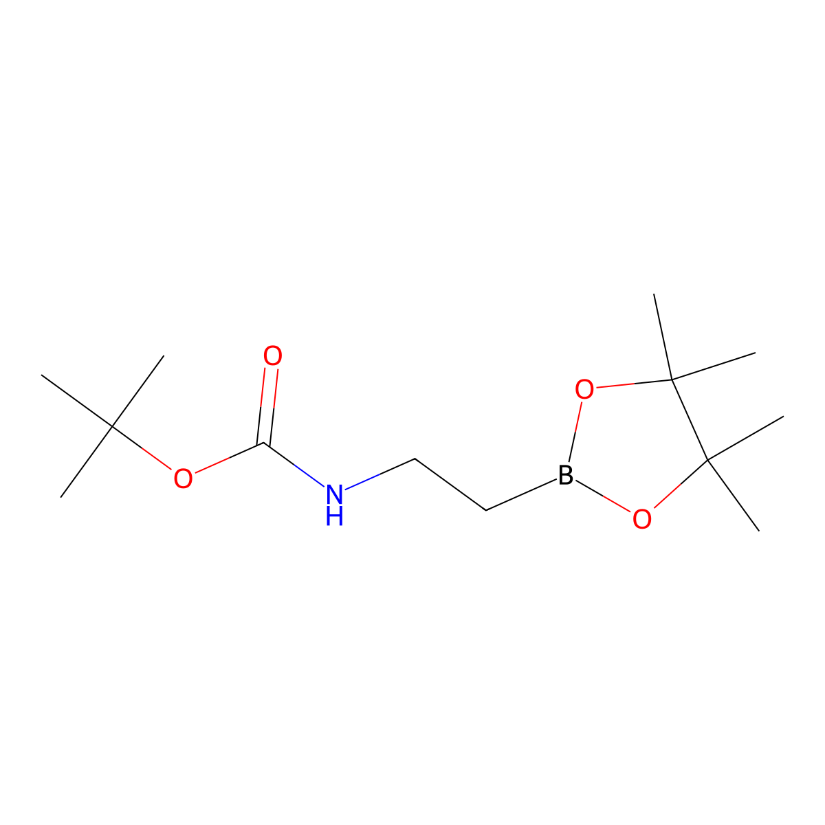 2-(Boc-Amino)ethylboronic acid pinacol ester molecular structure, CAS 1850305-79-1