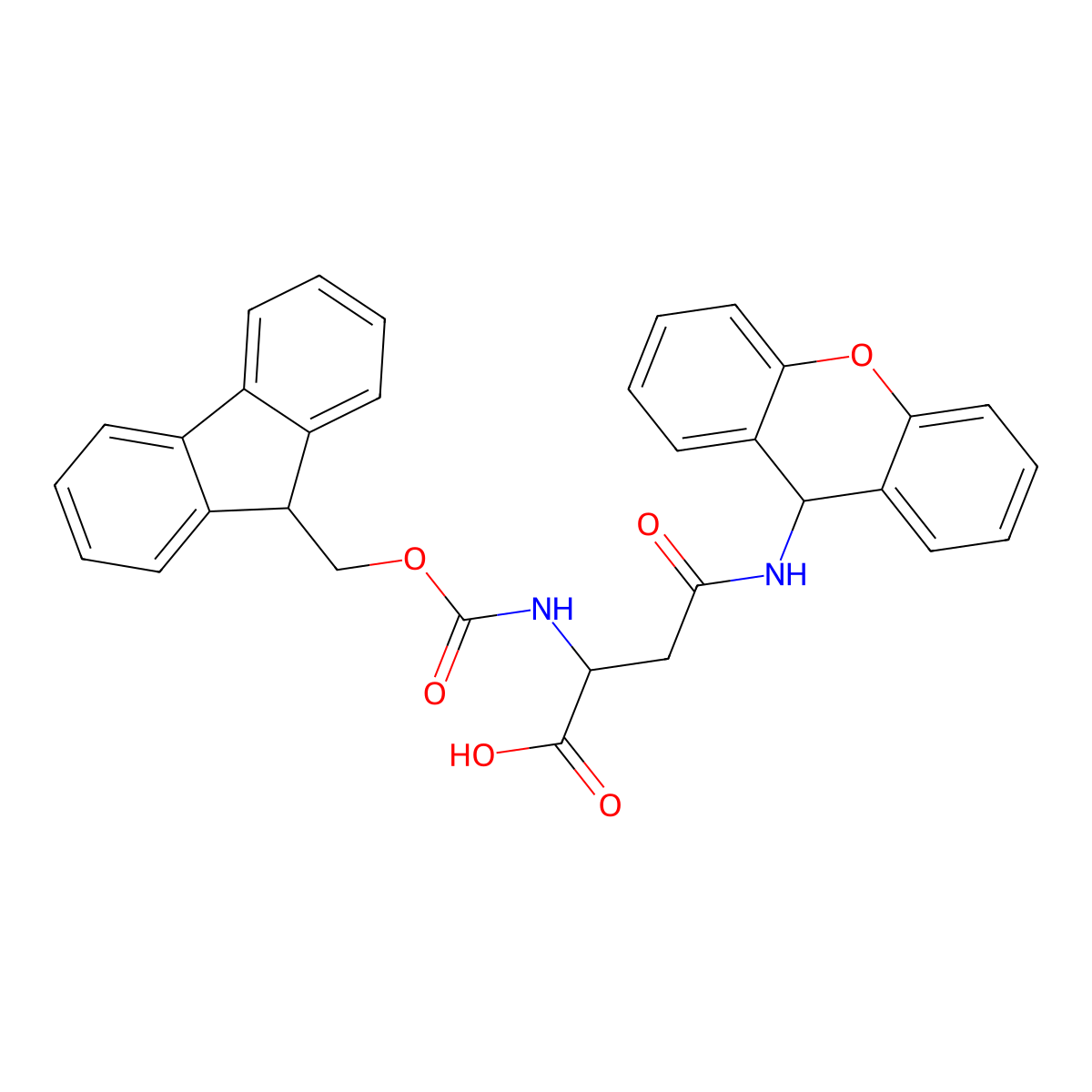 Fmoc-Asn(Xan)-OH molecular structure, CAS 185031-78-1