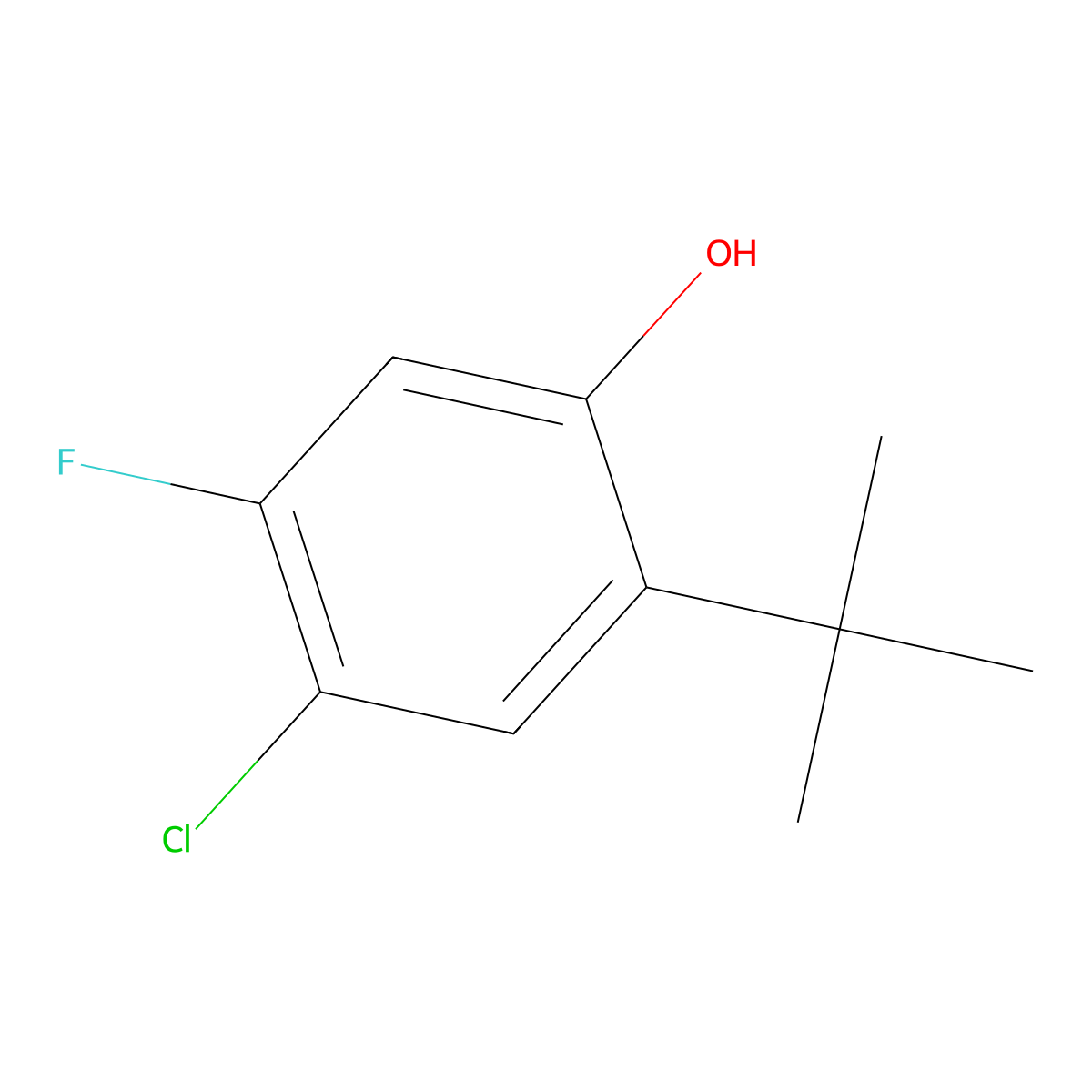2-(Tert-butyl)-4-chloro-5-fluorophenol molecular structure, CAS 1850312-18-3
