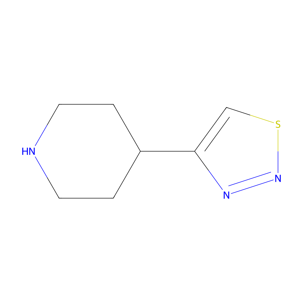 4-(1,2,3-Thiadiazol-4-yl)piperidine molecular structure, CAS 1850317-41-7