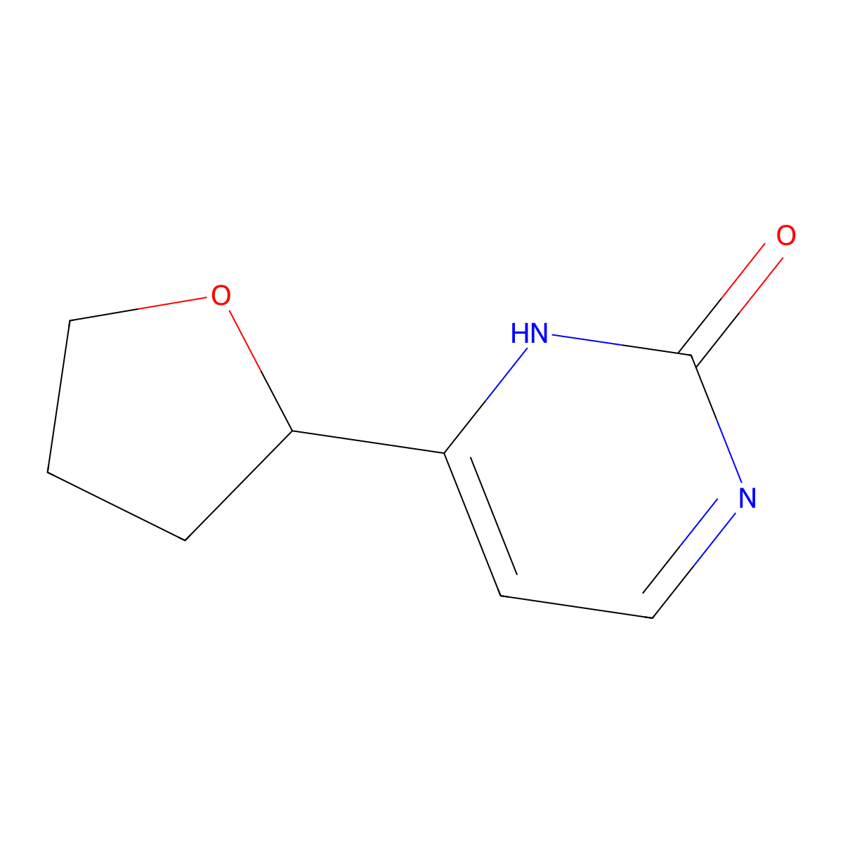 4-(Tetrahydrofuran-2-yl)pyrimidin-2-ol molecular structure, CAS 1850338-49-6