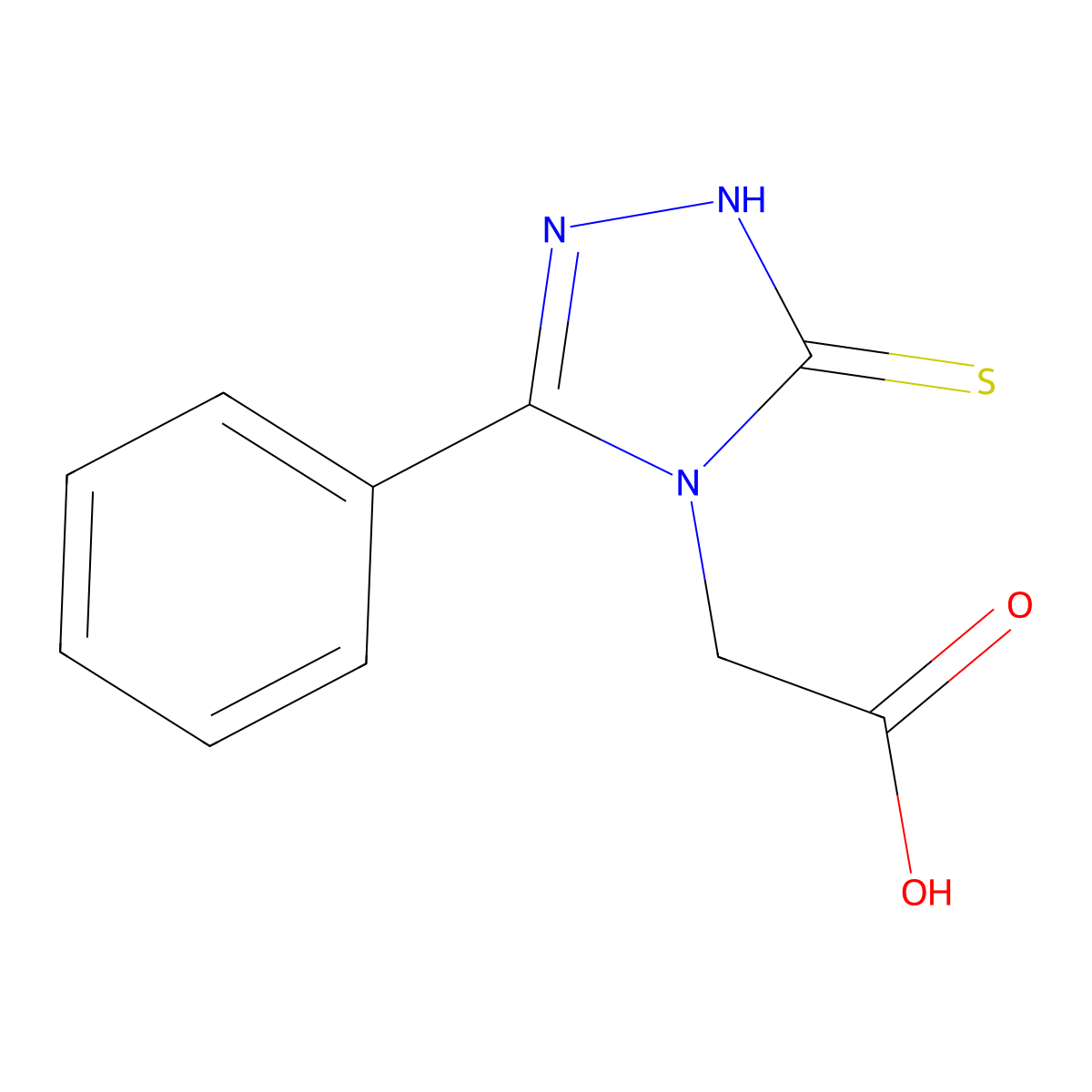 (3-Phenyl-5-thioxo-1,5-dihydro-[1,2,4]triazol-4-yl)-acetic acid molecular structure, CAS 185034-18-8