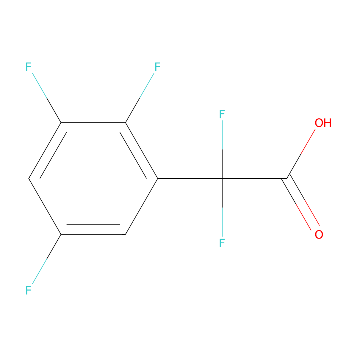 2,2-Difluoro-2-(2,3,5-trifluorophenyl)acetic acid molecular structure, CAS 1850384-47-2