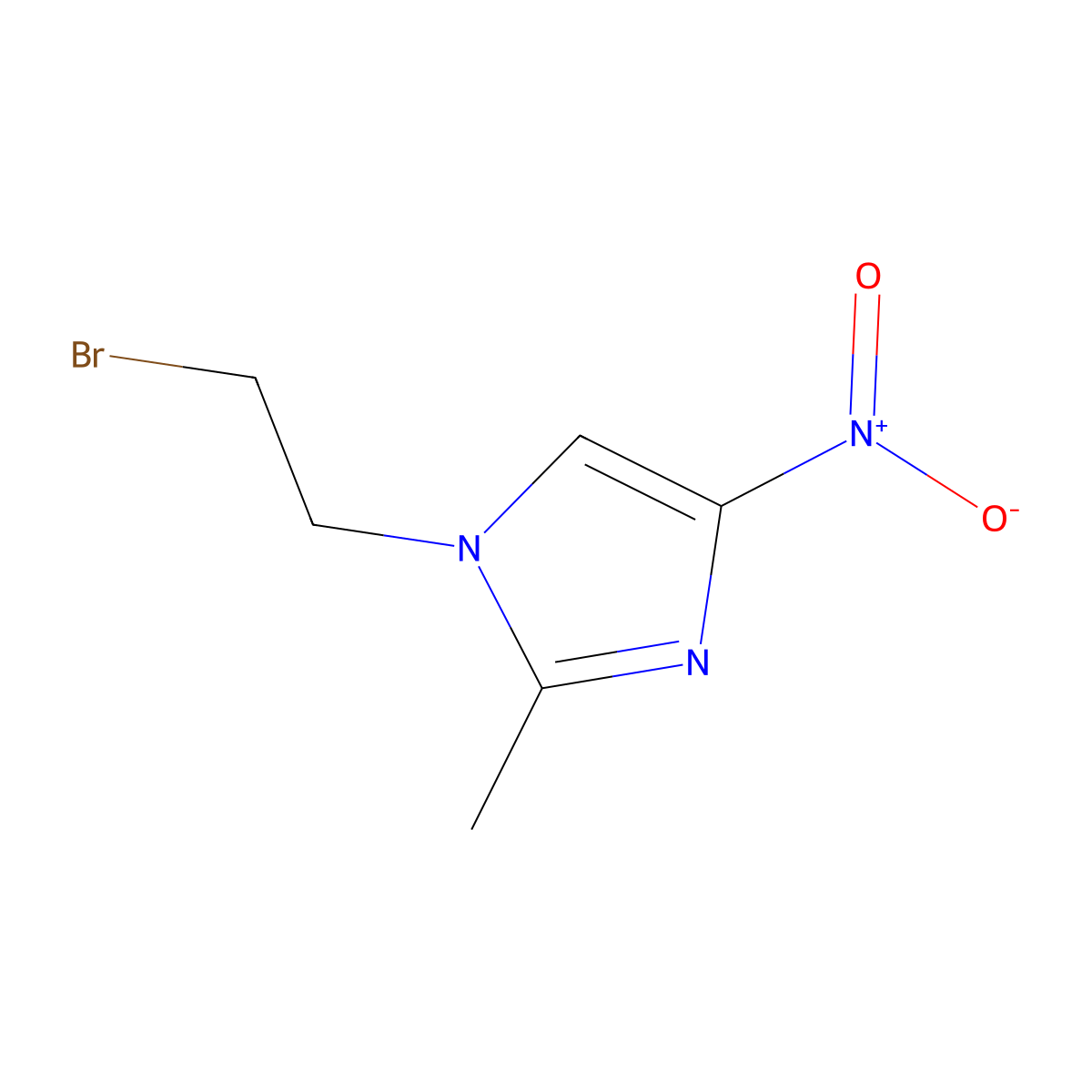Imidazole, 1-(2-bromoethyl)-2-methyl-4-nitro- molecular structure, CAS 18504-27-3