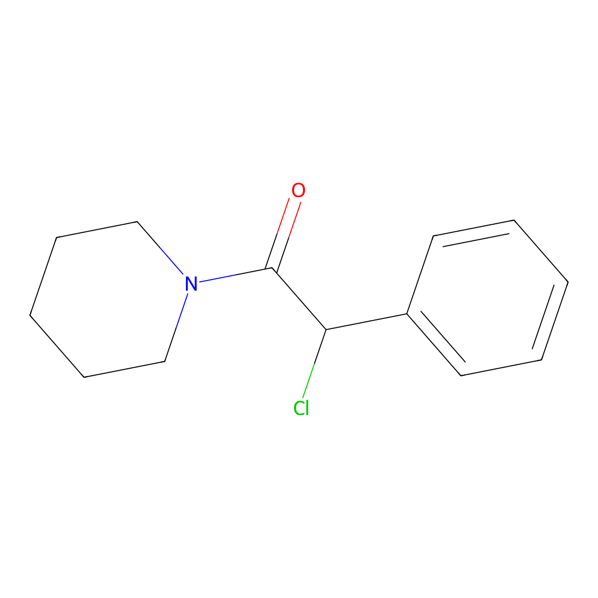 2-Chloro-2-phenyl-1-(piperidin-1-yl)ethan-1-one molecular structure, CAS 18504-70-6