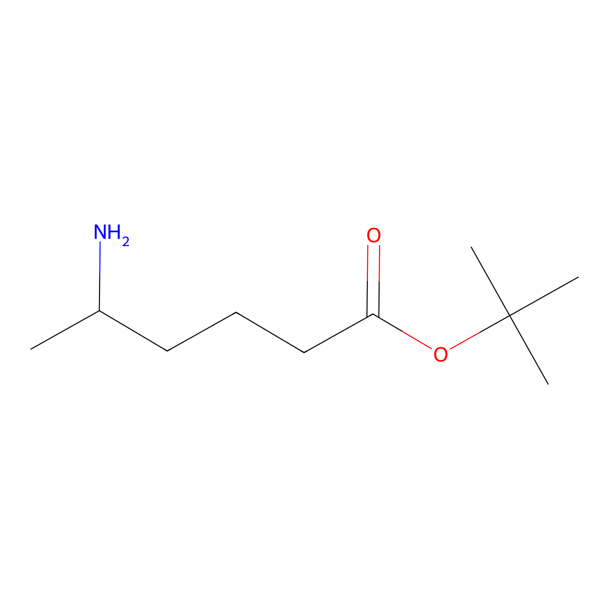 Tert-butyl 5-aminohexanoate molecular structure, CAS 185040-41-9