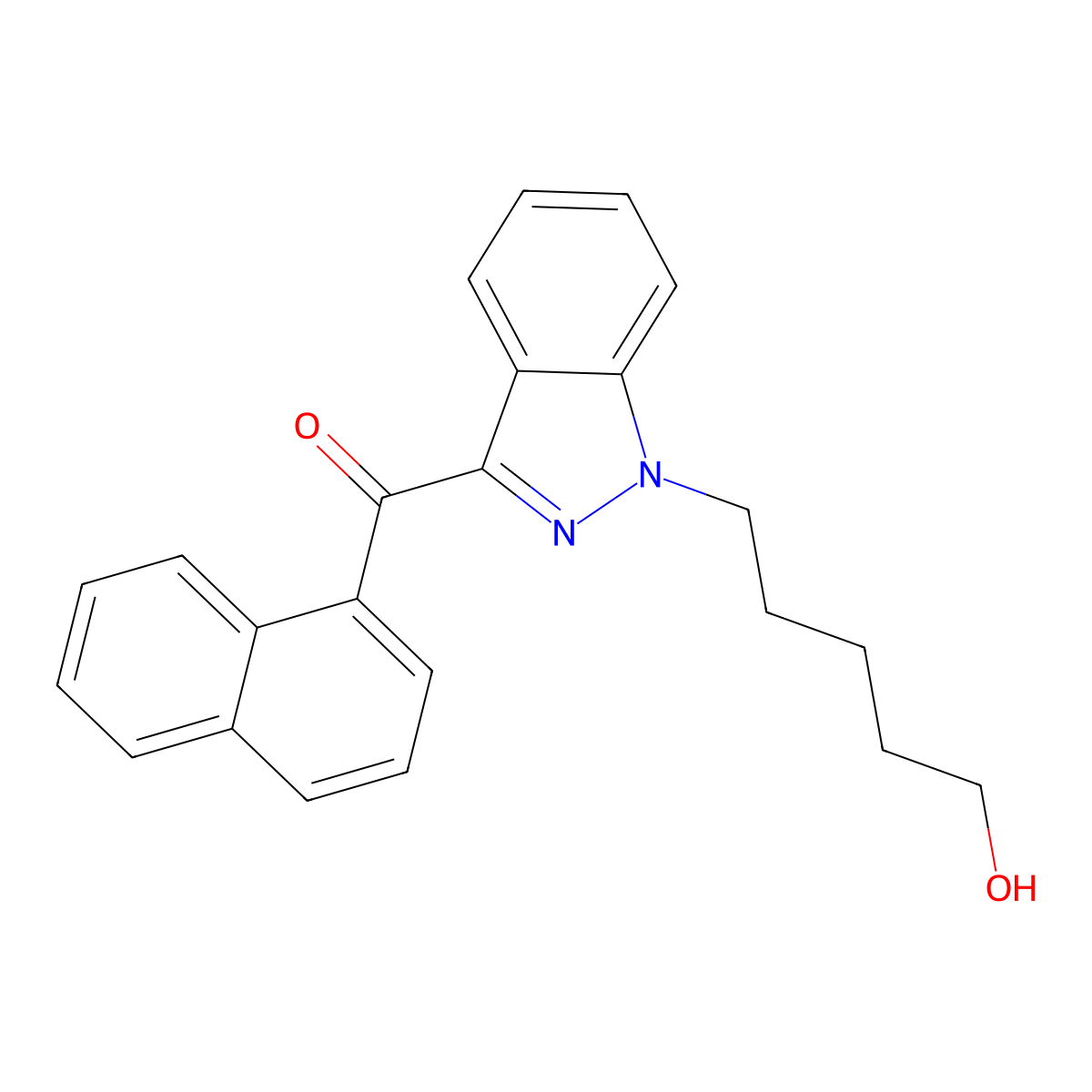 THJ2201 N-(5-hydroxypentyl) metabolite molecular structure, CAS 1850409-16-3
