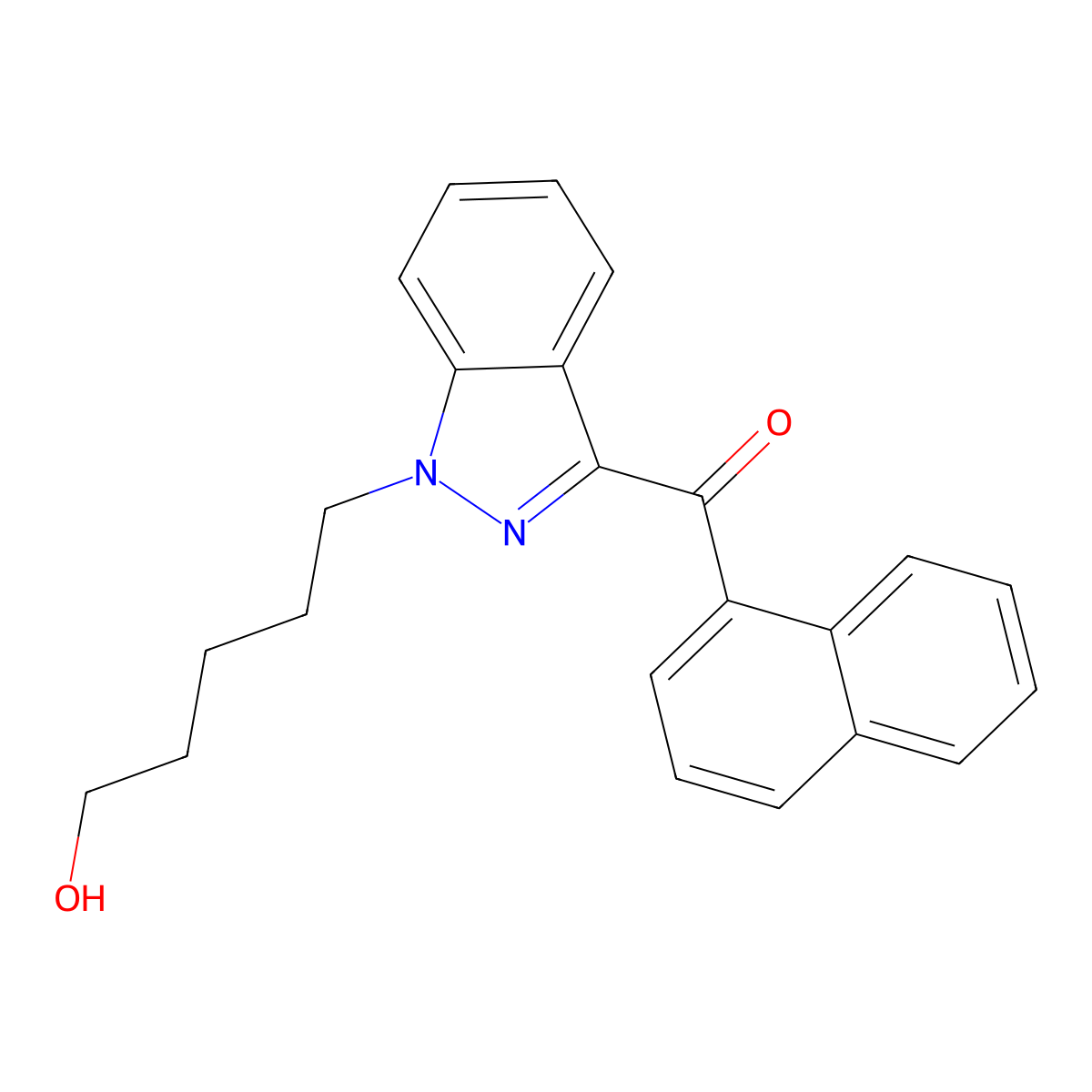 THJ2201 N-(5-hydroxypentyl) metabolite molecular structure, CAS 1850409-16-3