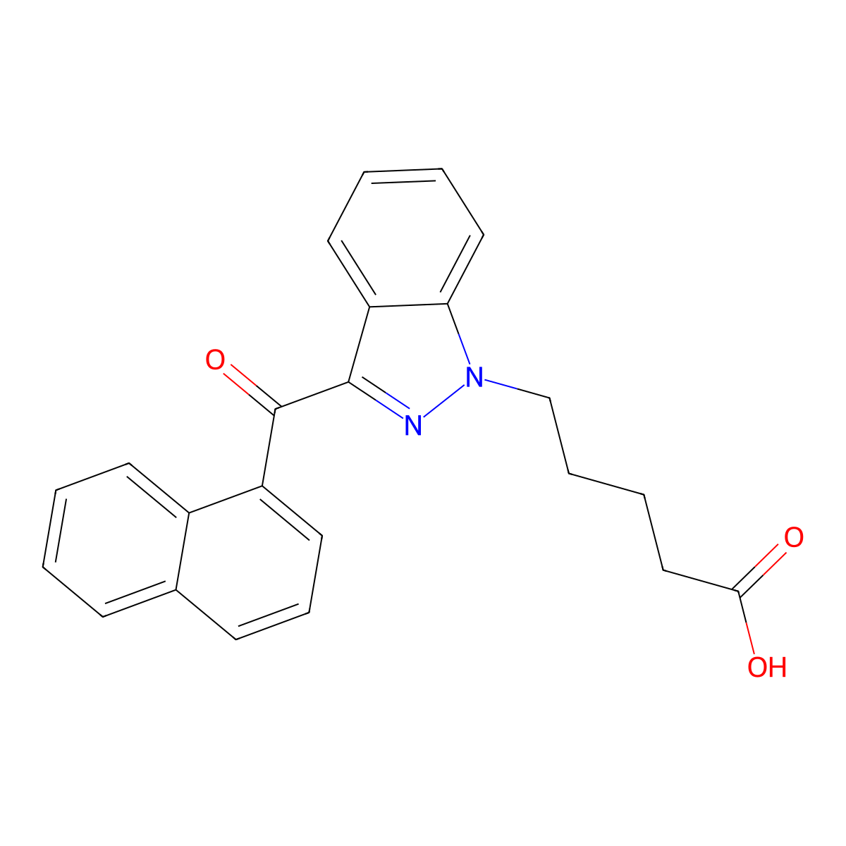 5-[3-(Naphthalene-1-carbonyl)indazol-1-YL]pentanoic acid molecular structure, CAS 1850409-18-5