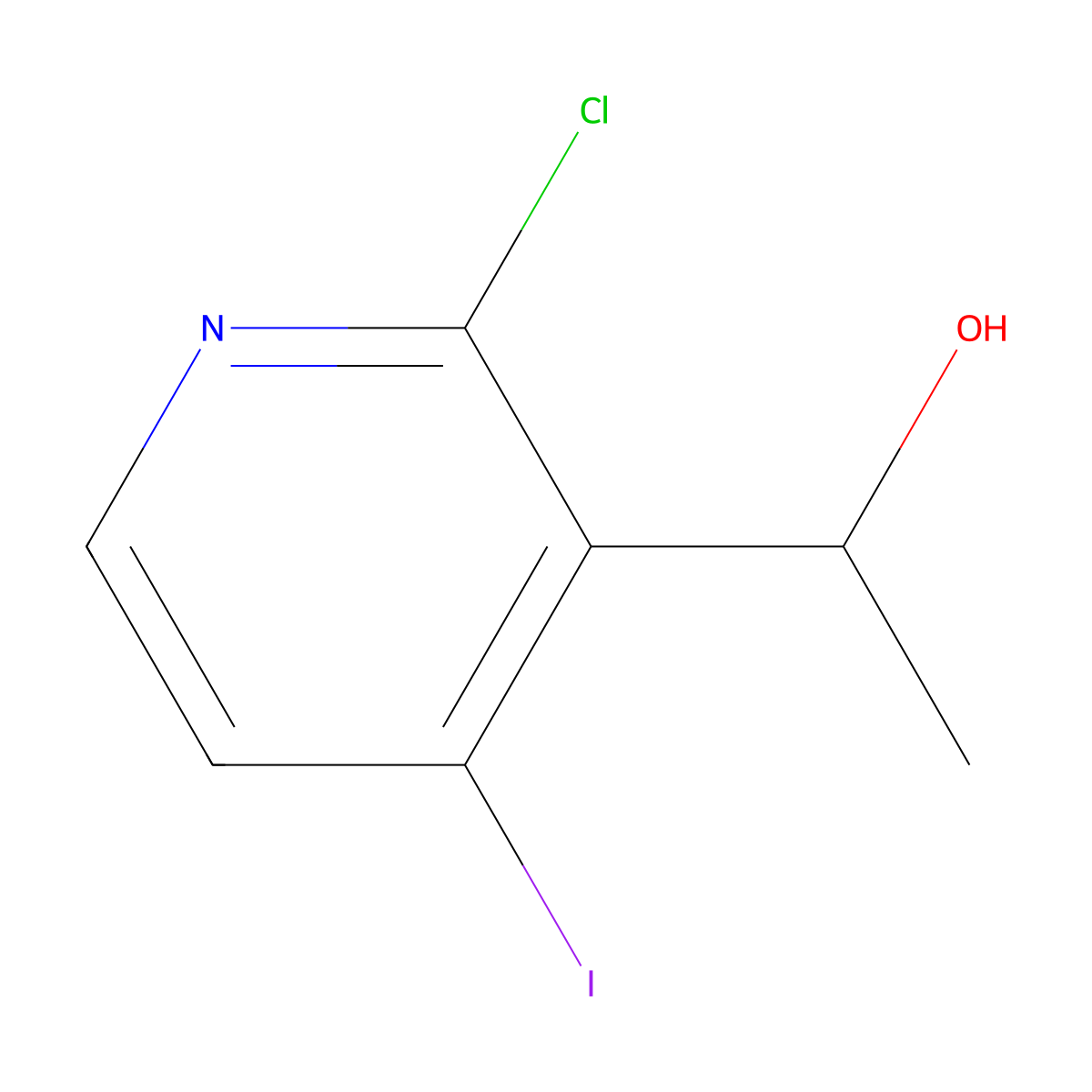 1-(2-Chloro-4-iodopyridin-3-yl)ethanol molecular structure, CAS 185041-02-5